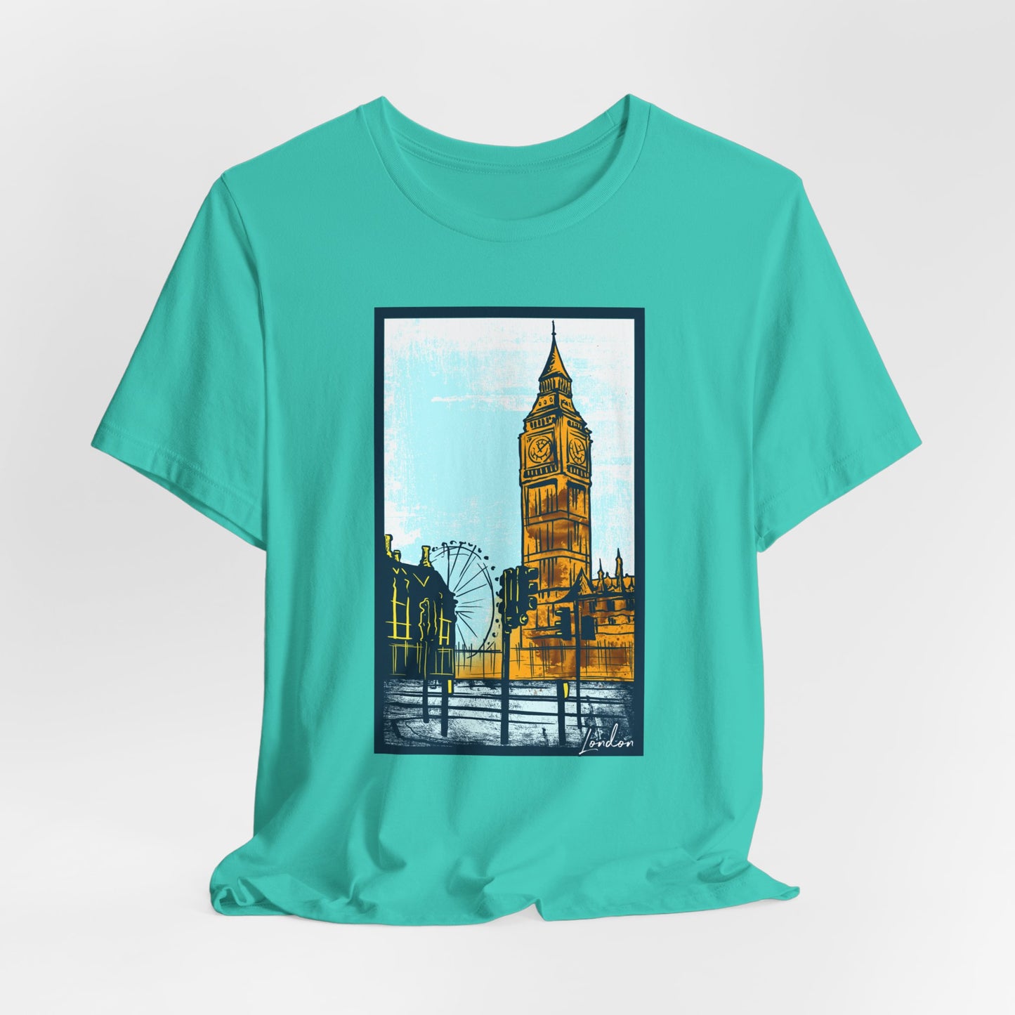 Retro Poster London Graphic Design Tee, London Shirt, Vintage Tees, Art Design T-Shirt, Graphic Tee, Retro Art Shirts