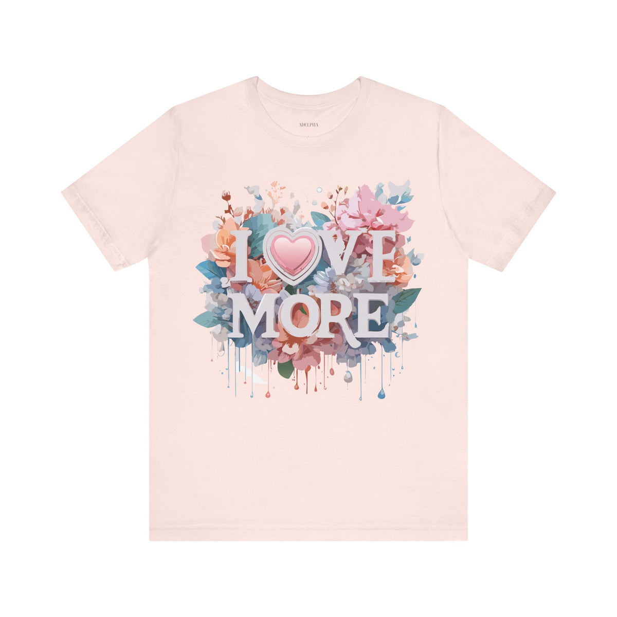 Valentine's Day Graphic Unisex Cotton Bella+Canvas Tee with Floral Art Design d139