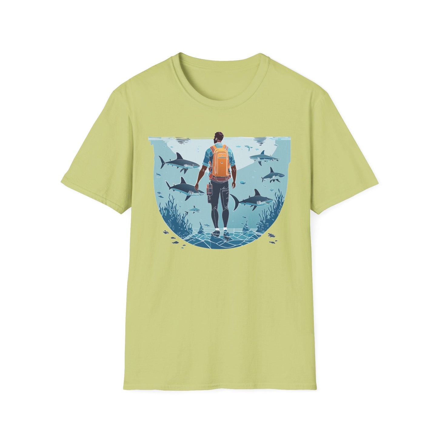 Ocean Tee Shirt Unisex Softstyle T Shirt With Ocean Art Design U Boat Theme Graphic Artwork Edition
