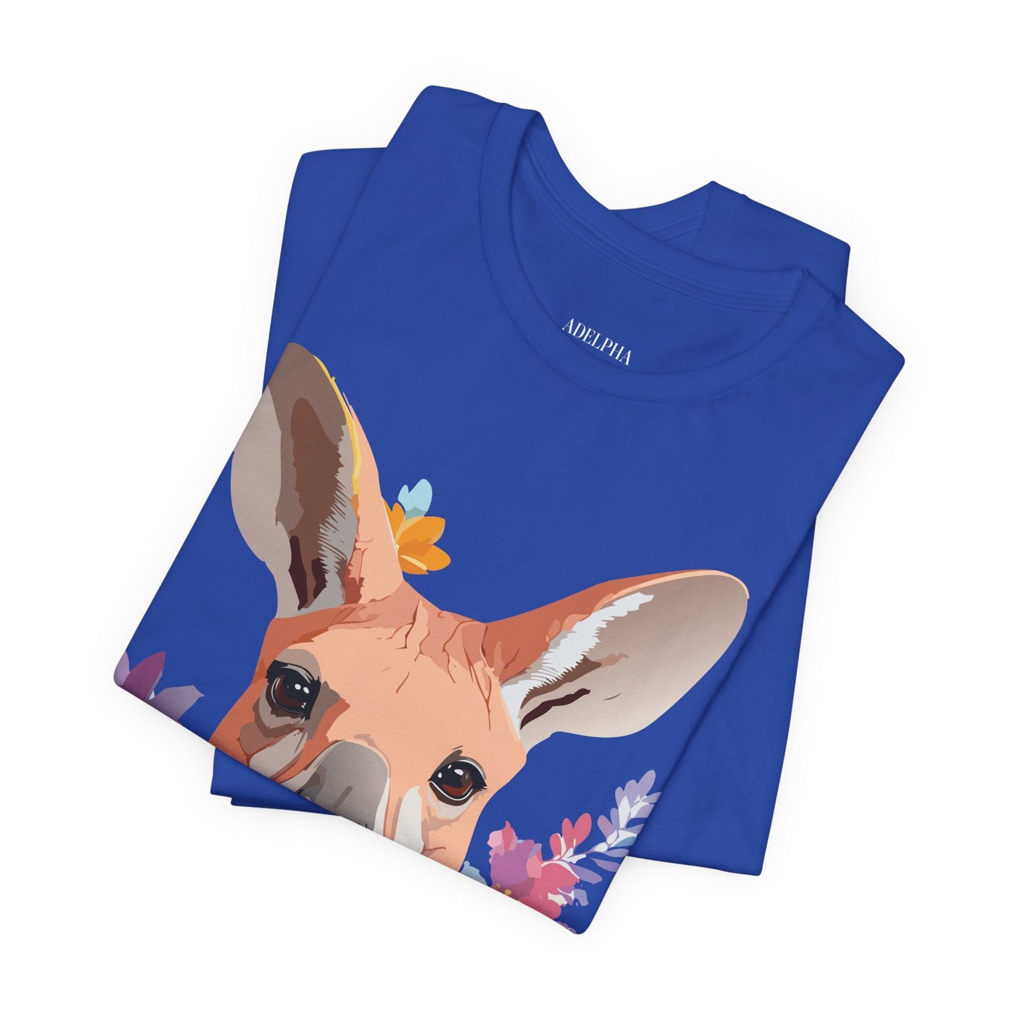 Adelpha Unisex Graphic Tee Kangaroo Art Design Short Sleeve Shirt Premium Vintage Inspired Comfort
