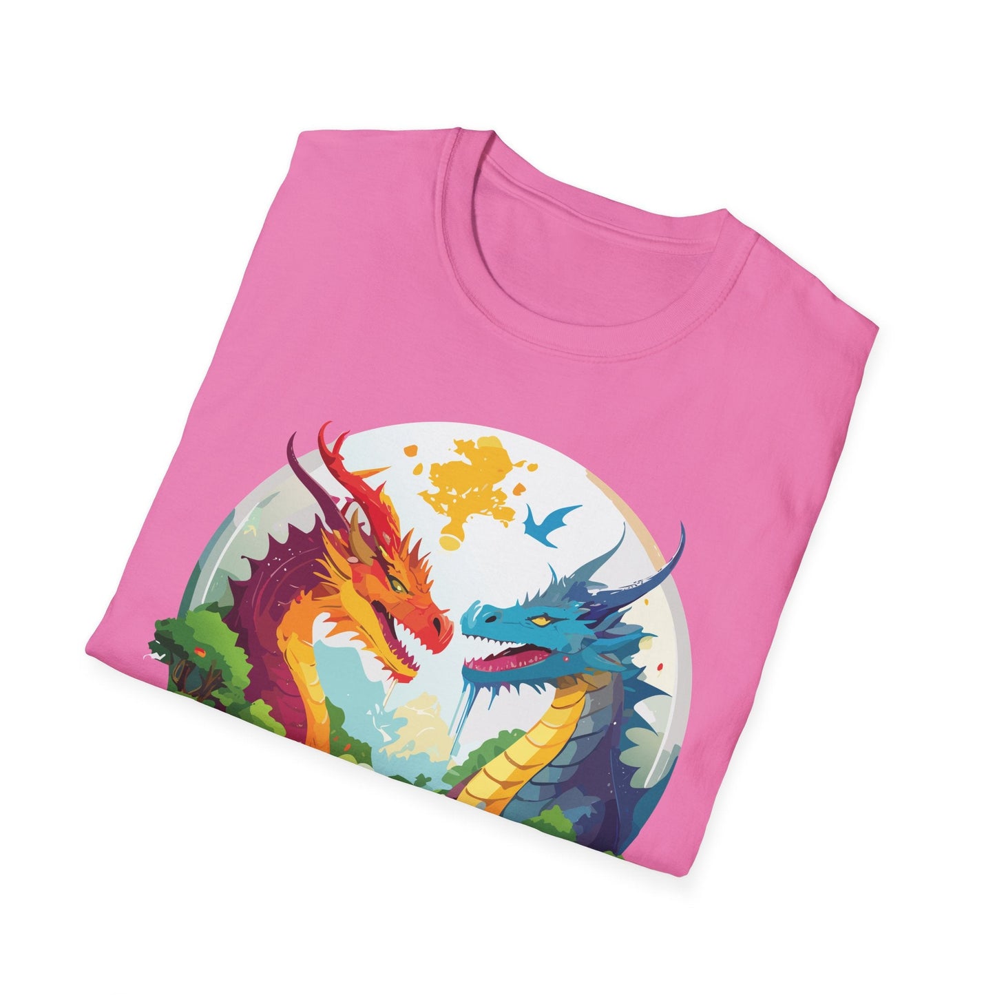 Dragon Graphic Unisex Cotton Softstyle Art Design Tee With Animals 16