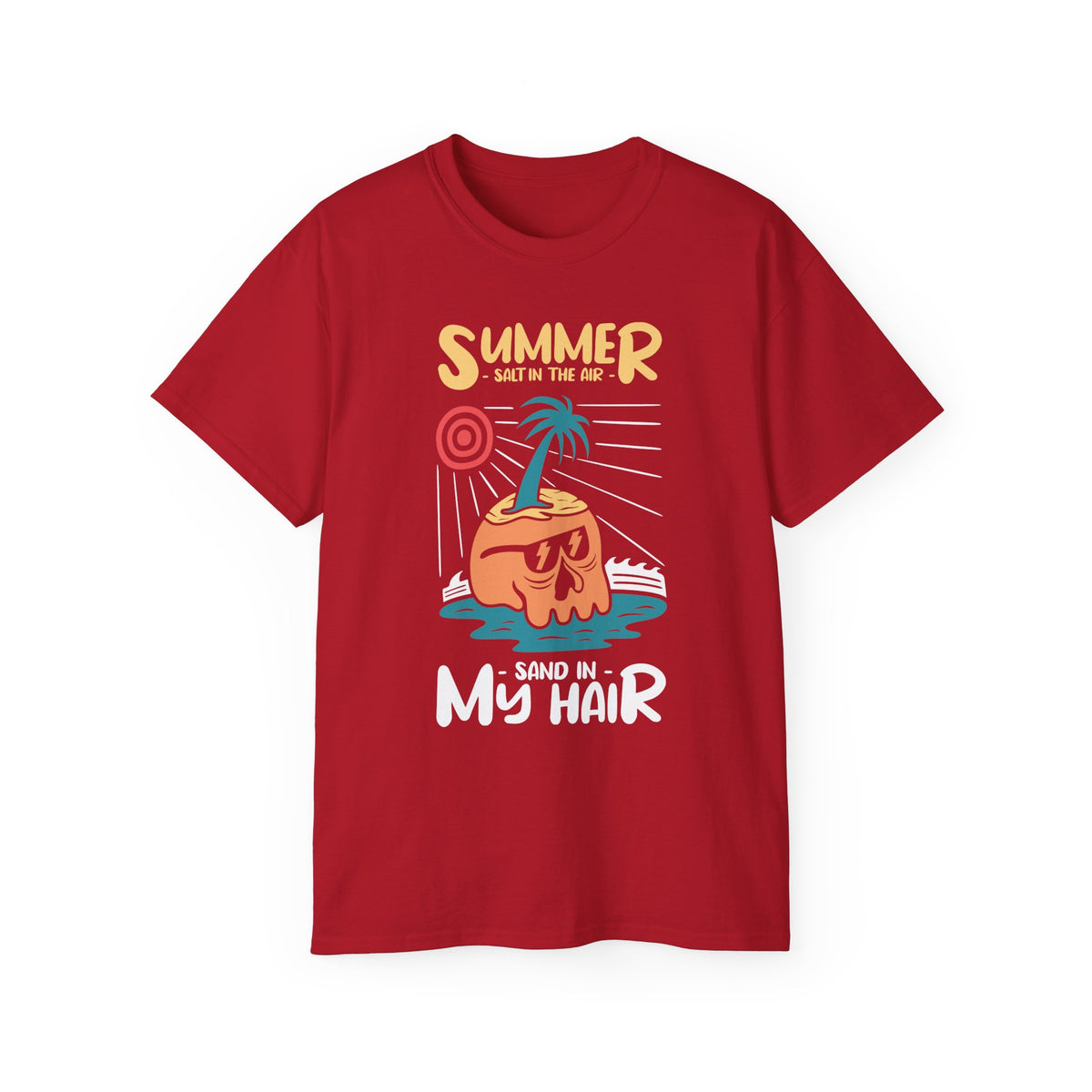 Summer Coconut Character T-Shirt | Sand in My Hair Beach Tee