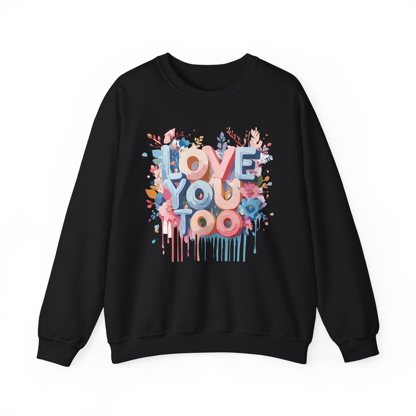 Floral Love Sweatshirt Unisex Valentine Day Crewneck 50 50 Cotton Polyester Cozy Warm Heavy Blend