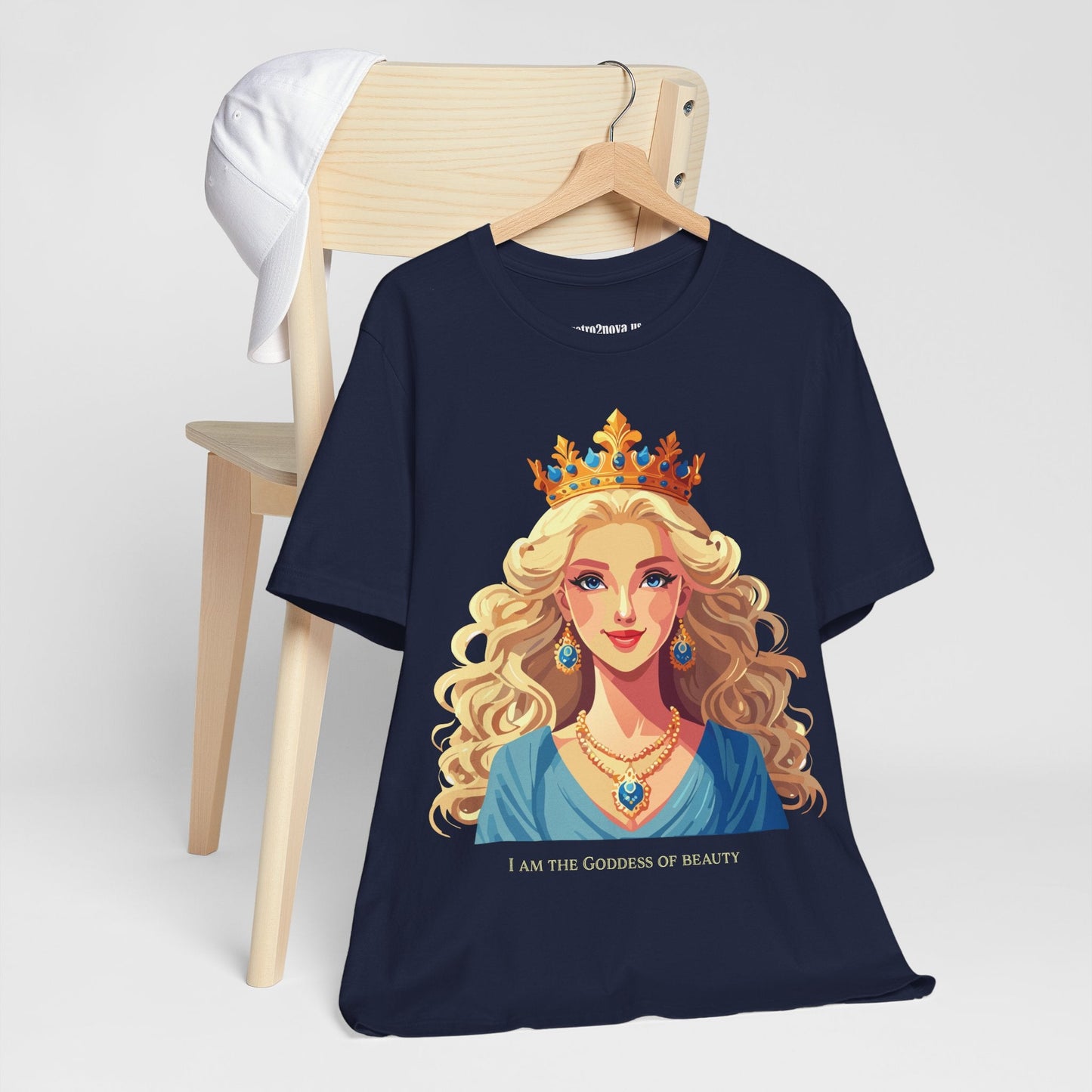 Goddess Graphic Cotton Tee Unisex Short Sleeve By Retro2Nova Original Art Vintage Inspired