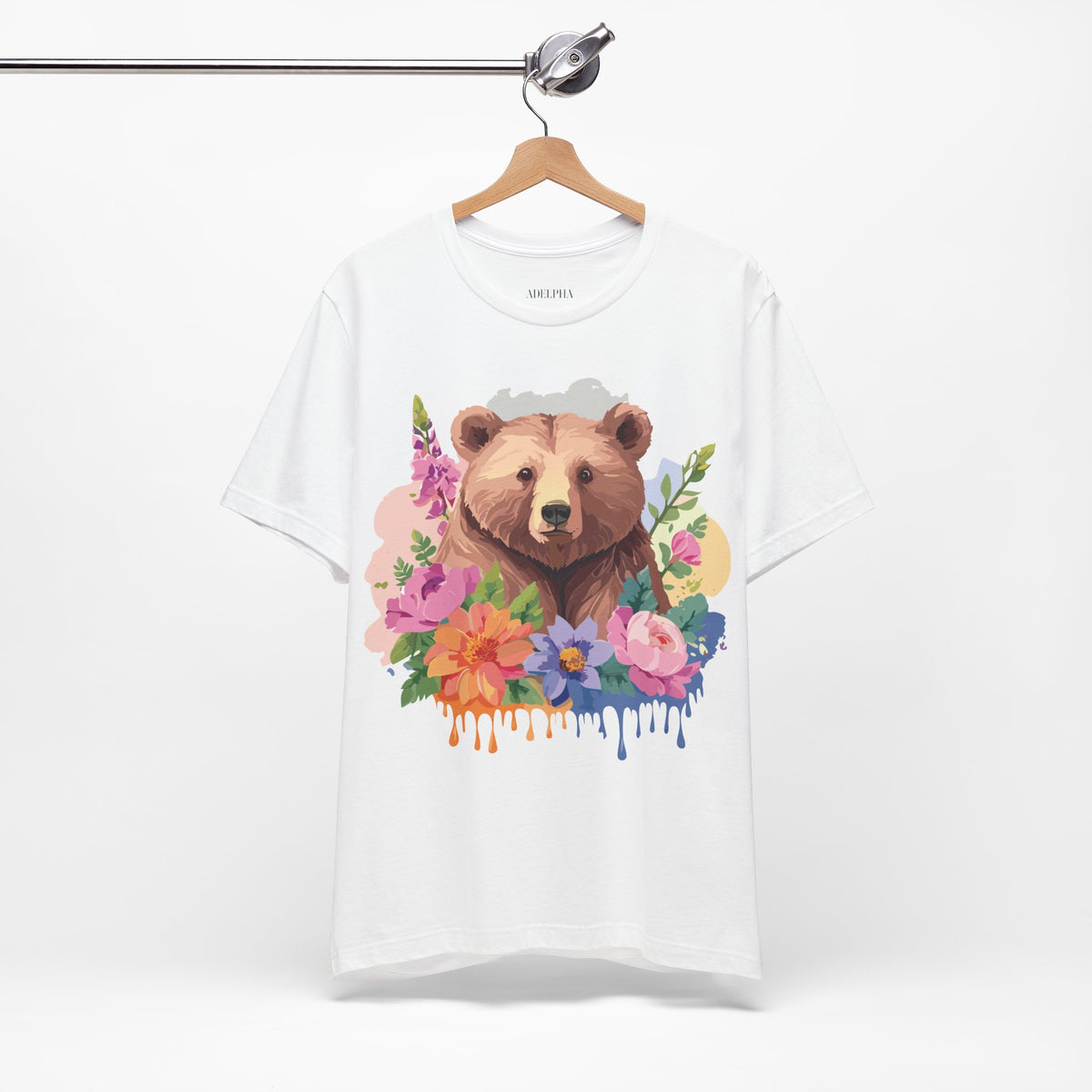 Bear Graphic Unisex Cotton Bella+Canvas Tee with Art Animal Design e1