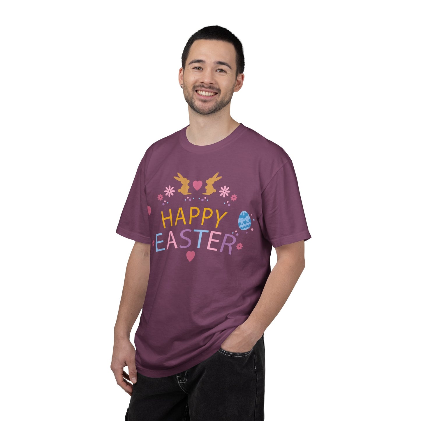 Easter Bunny Heart T-Shirt, Tee Shirt with Easter Signature, T Shirt with Easter Prints, Tee Shirt with Easter Design 2