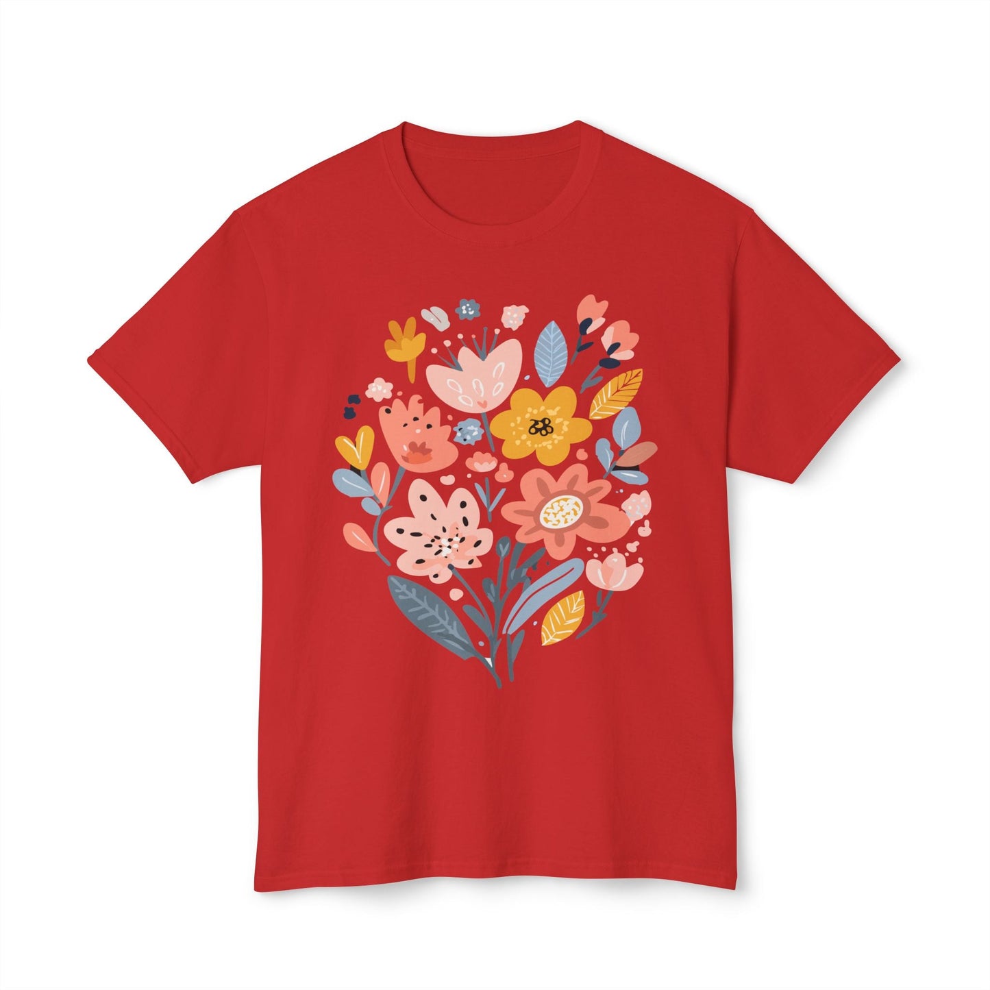 Unisex HD Cotton Floral Art Print T Shirt With Vintage Flowers Design Tee Premium Quality