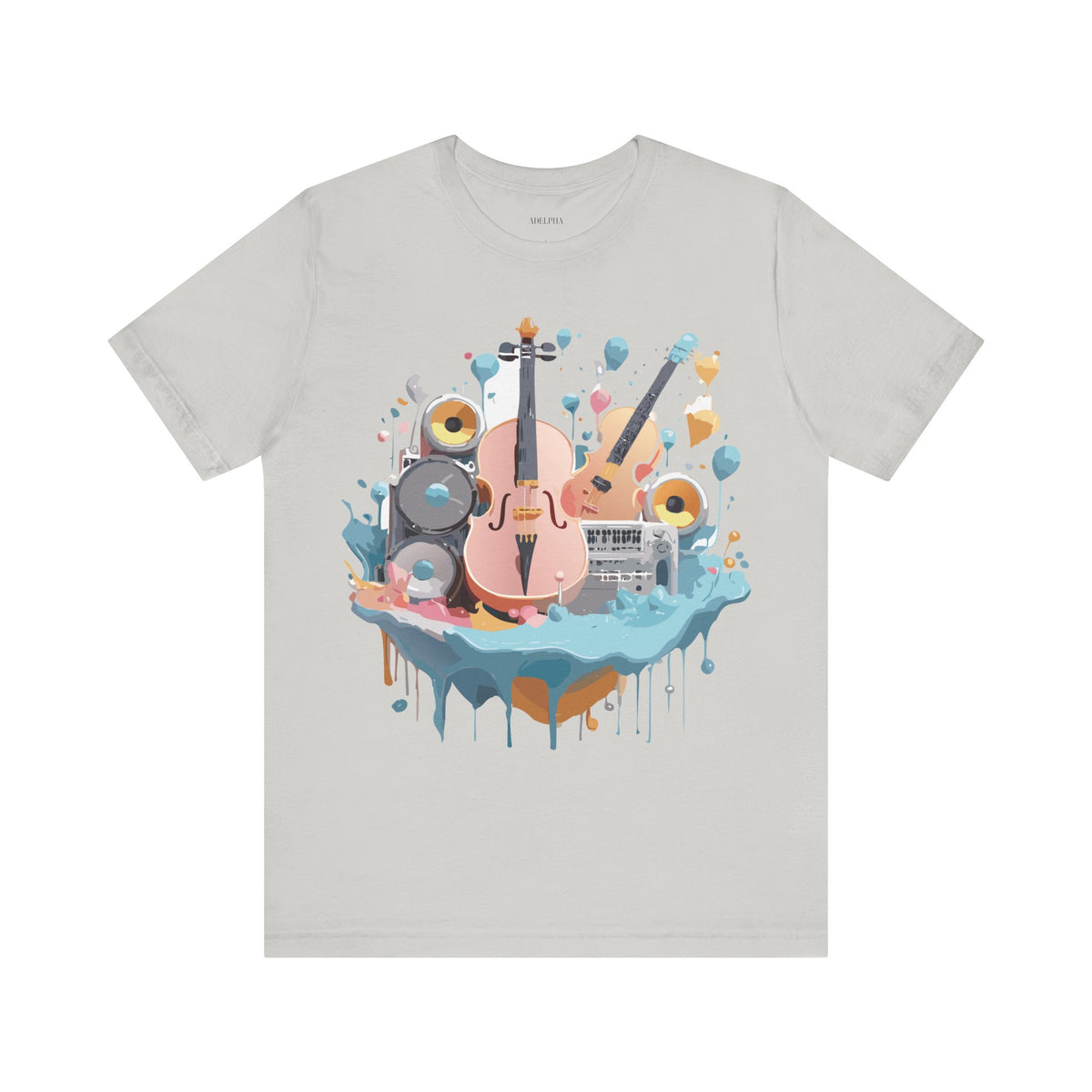 Music Graphic Unisex Cotton Bella+Canvas Tee with Art Design n192