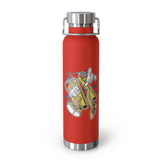 22oz Copper Insulated Water Bottle with Cartoon Design - CV19