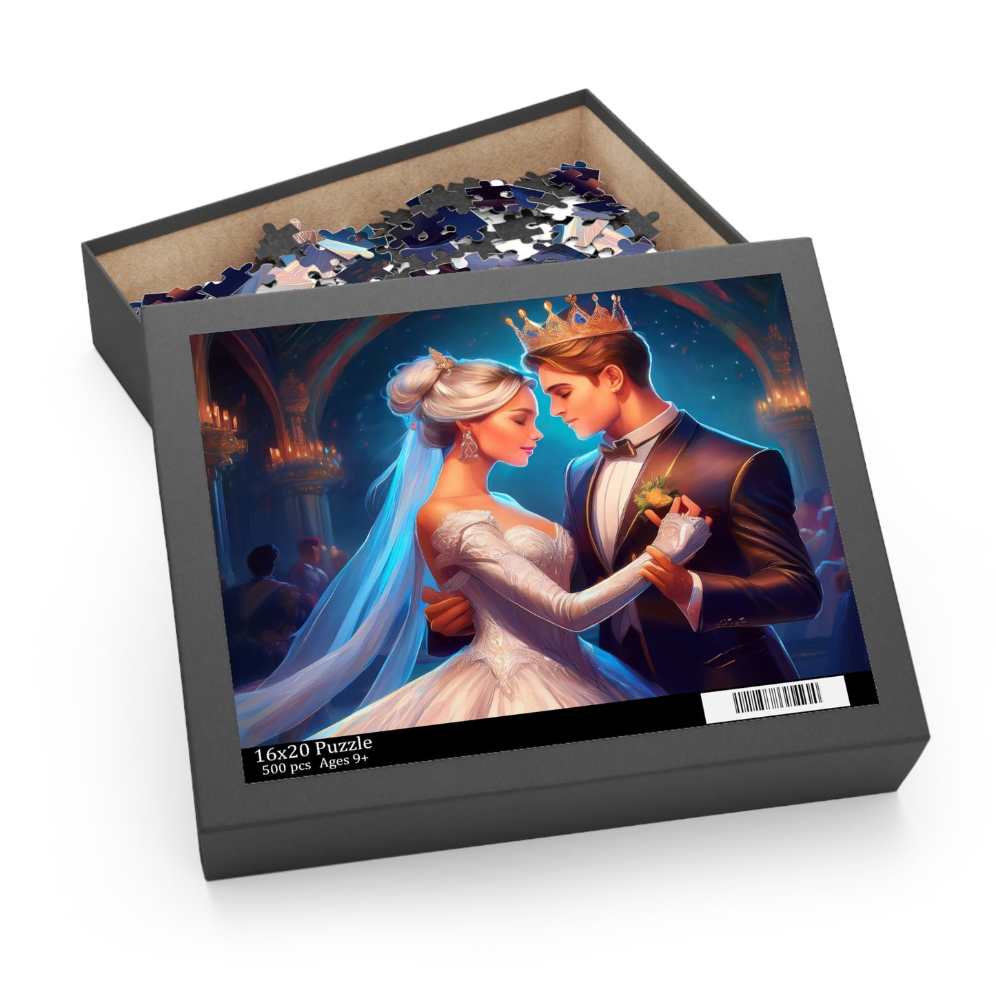 Prince and Princess Puzzle 500-Chipboard Pieces in Box | Kids Puzzles Size: 16" x 20",  Ages 9+ and Family pn40