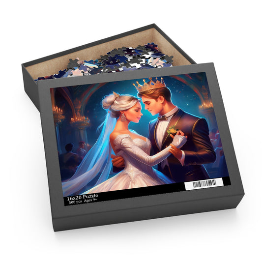 Prince and Princess Puzzle 500-Chipboard Pieces in Box | Kids Puzzles Size: 16" x 20",  Ages 9+ and Family pn40