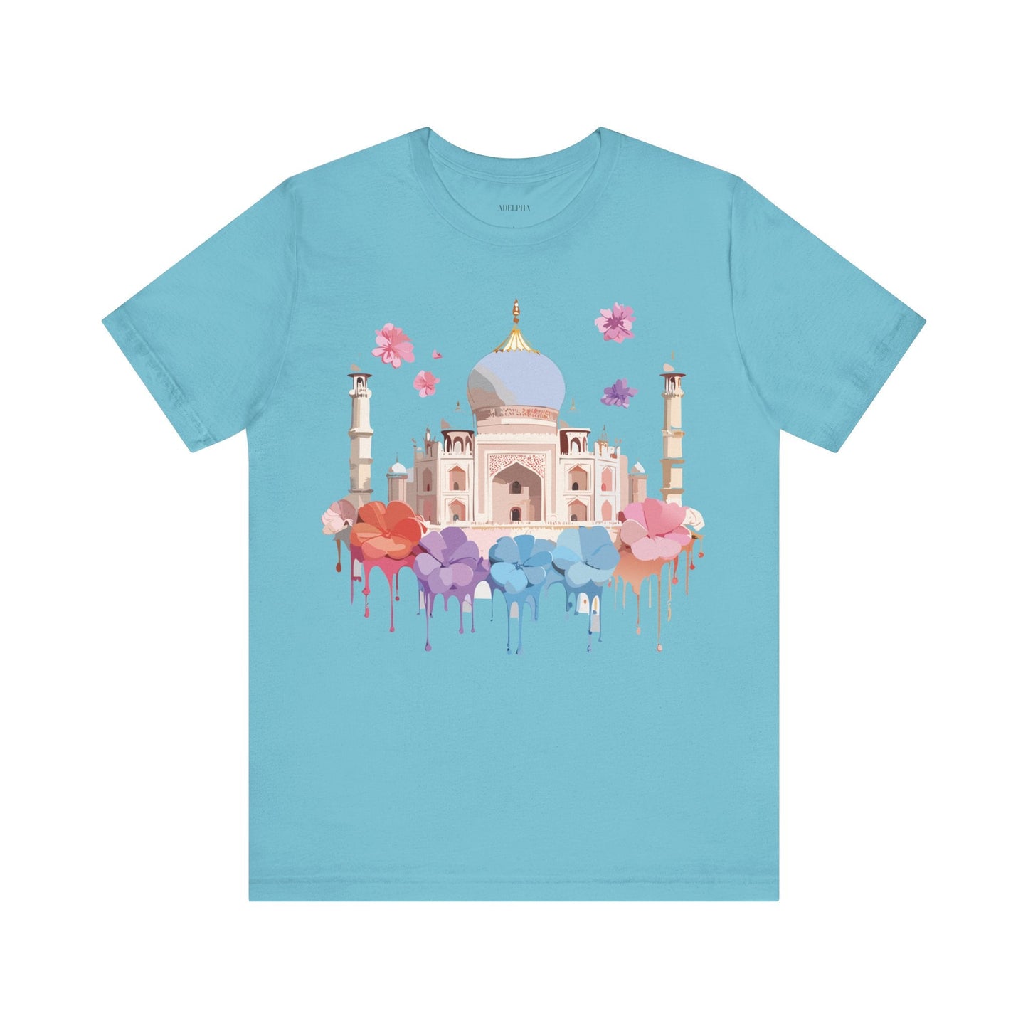 Taj Mahal Graphic Tee Unisex Short Sleeve Shirt By Adelpha With Vintage Inspired Artwork
