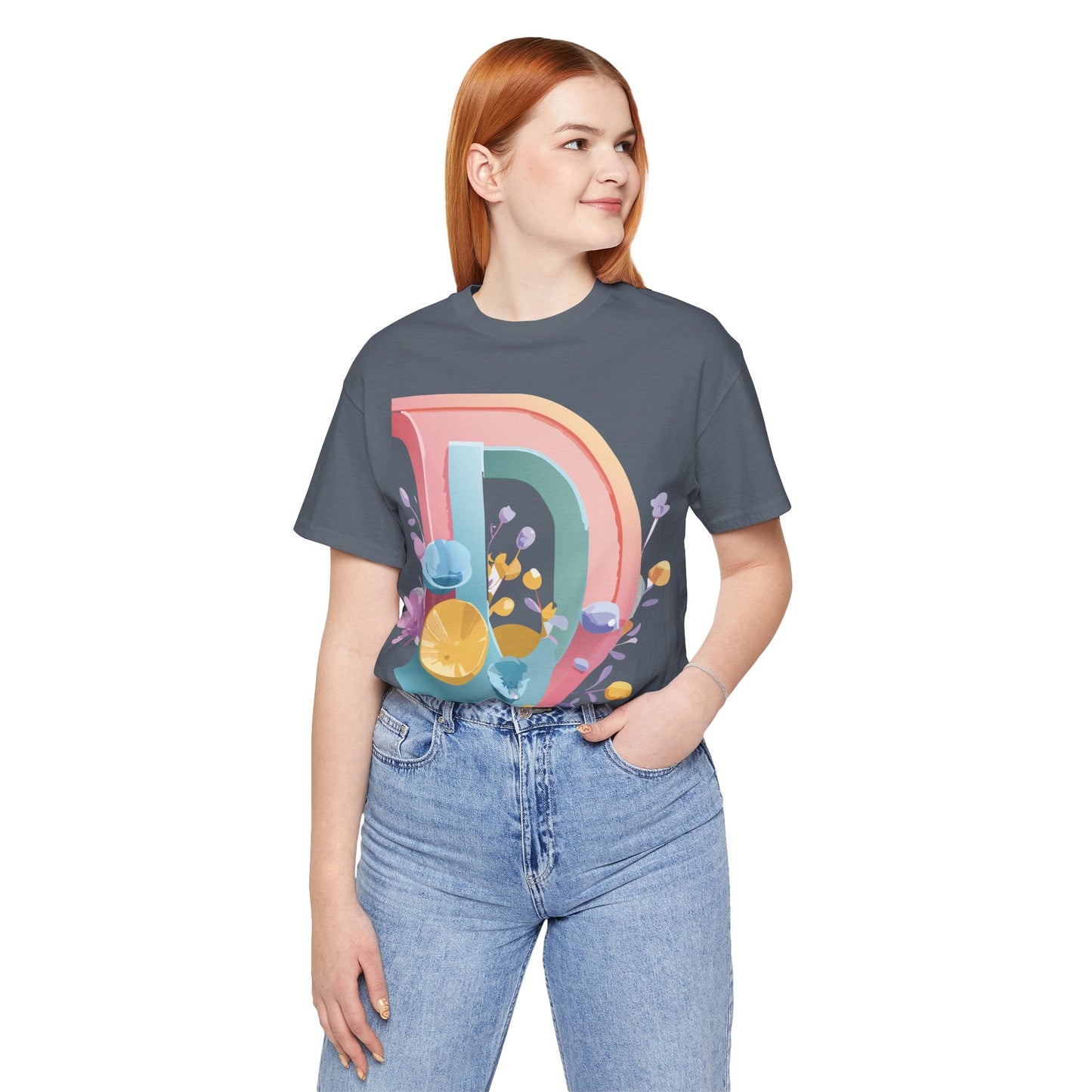 Letter D Shirt Unisex Jersey Graphic Tee From Adelpha With Vintage Inspired Artwork Short Sleeve