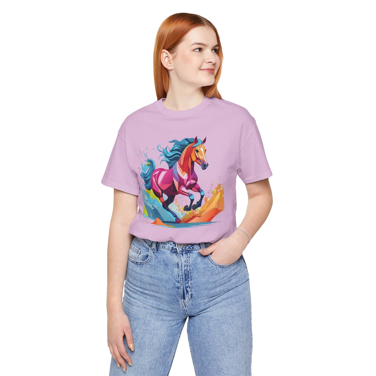 Unisex Animal Tee Shirt With Wild Animals Art Design Short Sleeve Casual Wear Everyday
