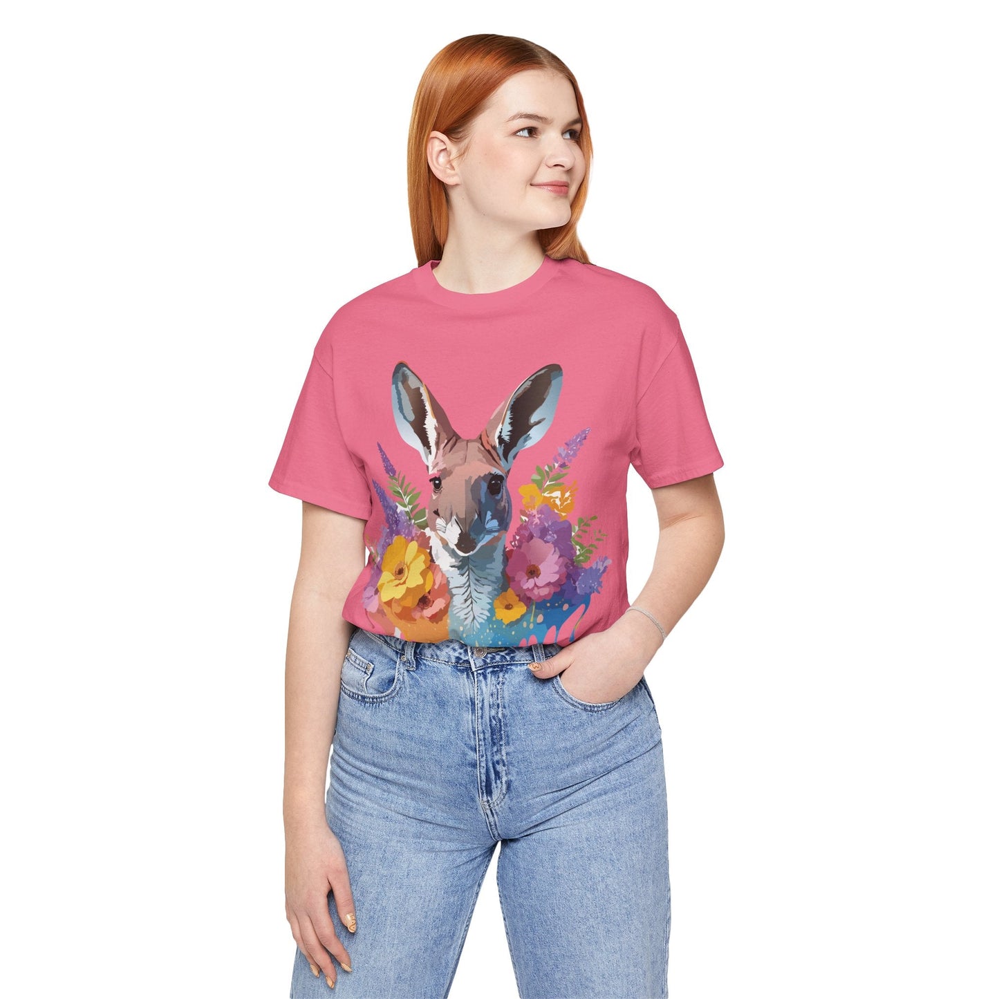 Kangaroo Graphic Unisex 100 Cotton Vintage Animal Artwork Tee 8