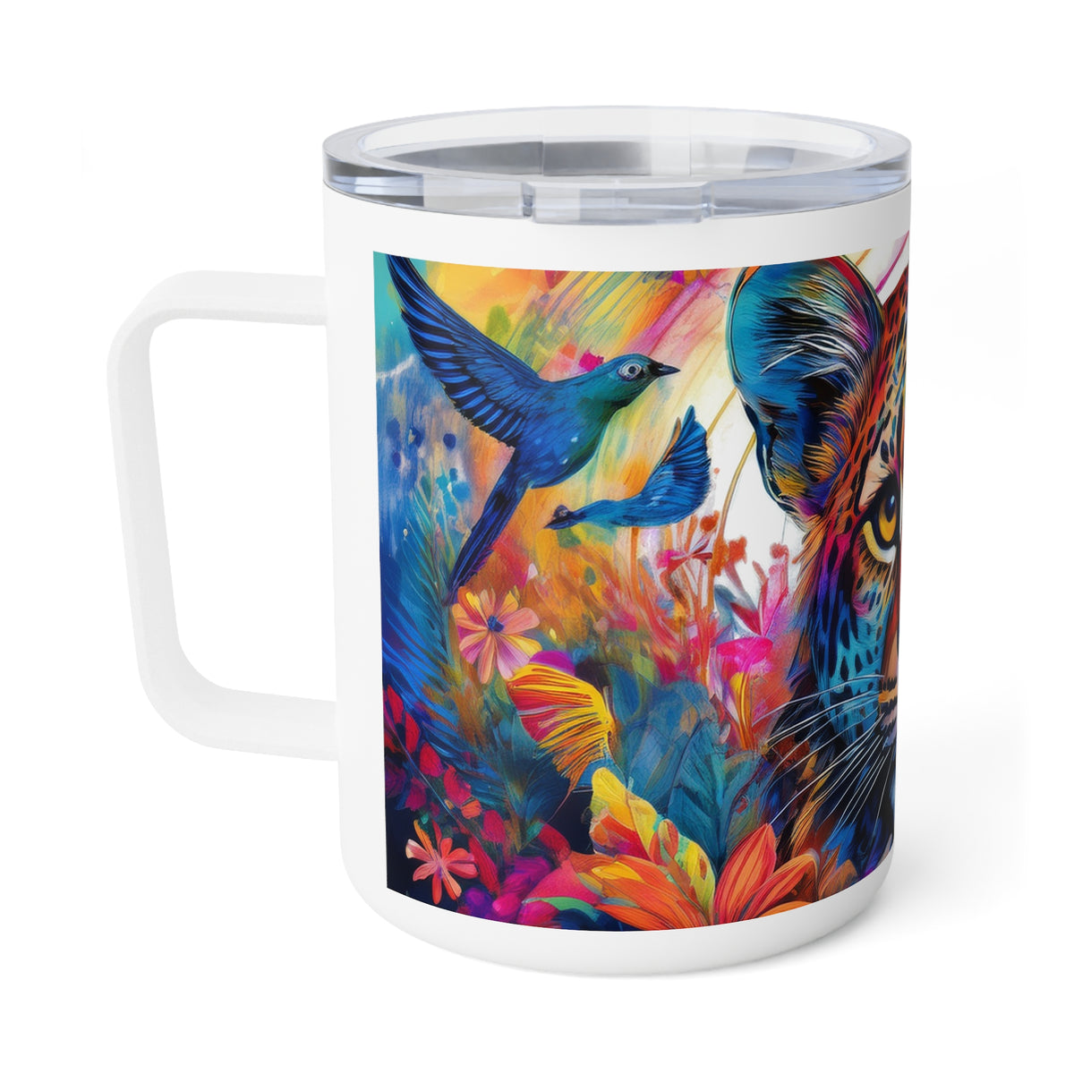 41 Art Design Insulated Coffee Mug Clear Lid 10oz Insulated Coffee Mug 10oz