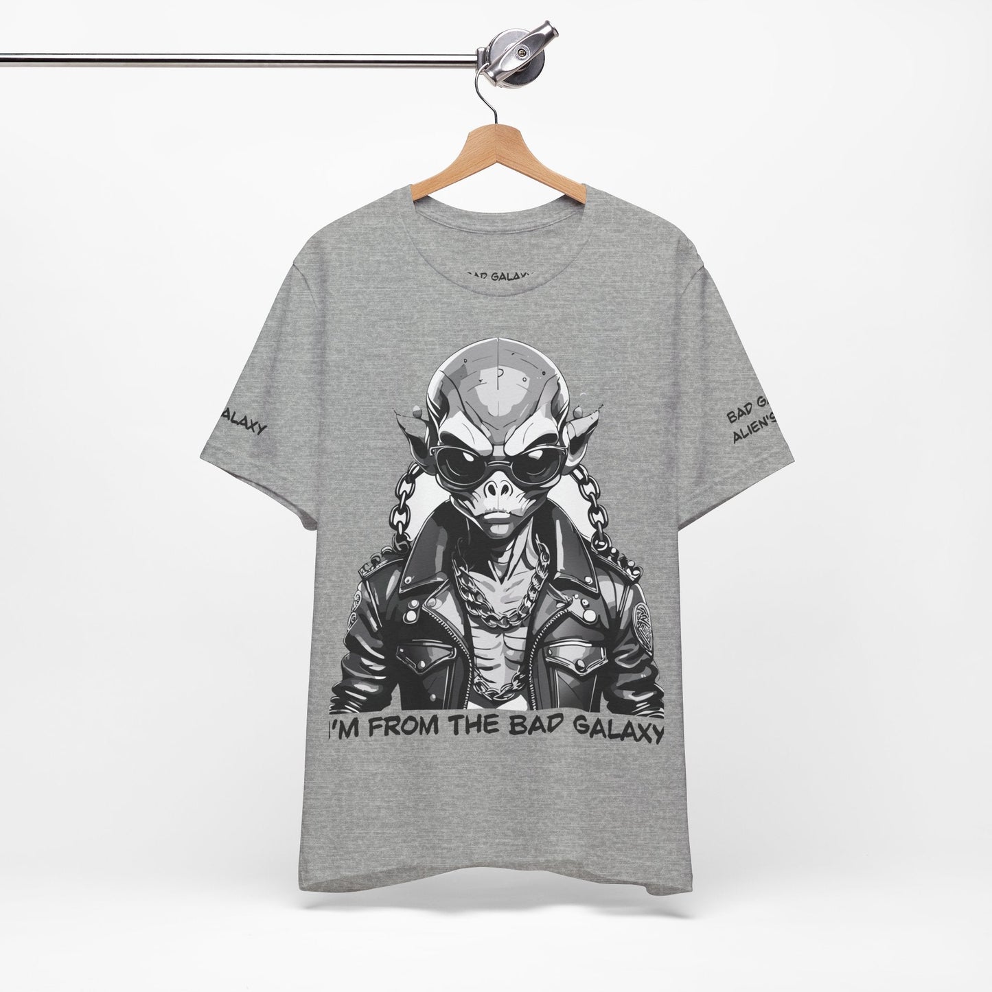 Tee Shirt With Alien From Bad Galaxy Made To Order 100 Percent Cotton Eco Friendly Inks USA