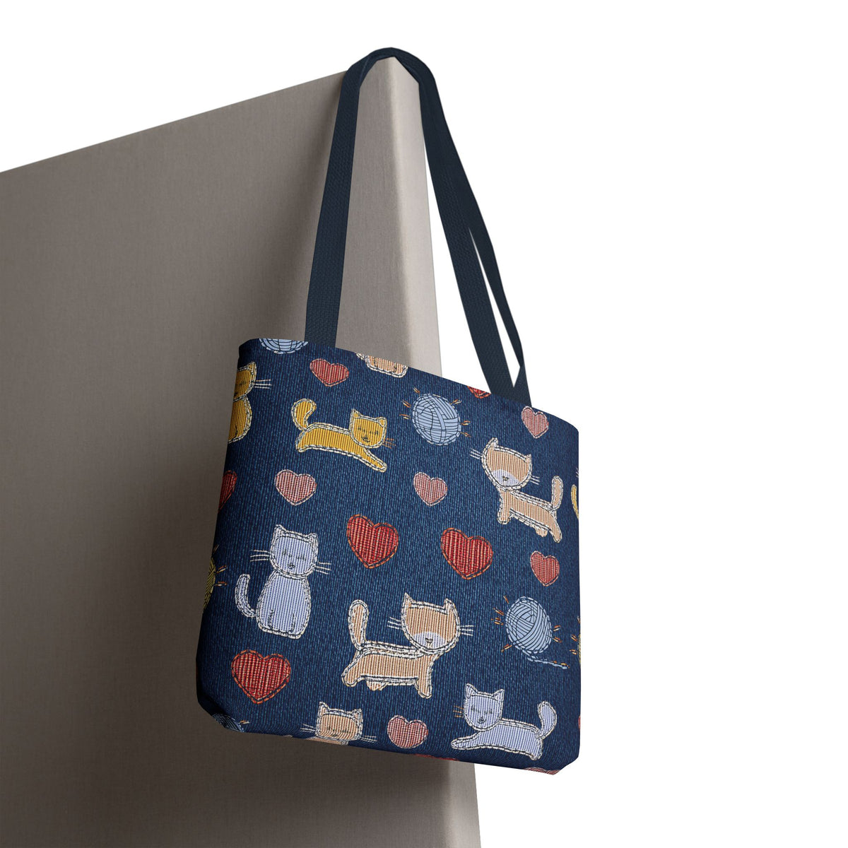 Love Day Graphic Design Denim Fabric Imitation Print Unisex Canvas Bag POLY 3 Sizes Tote Bag 201-8