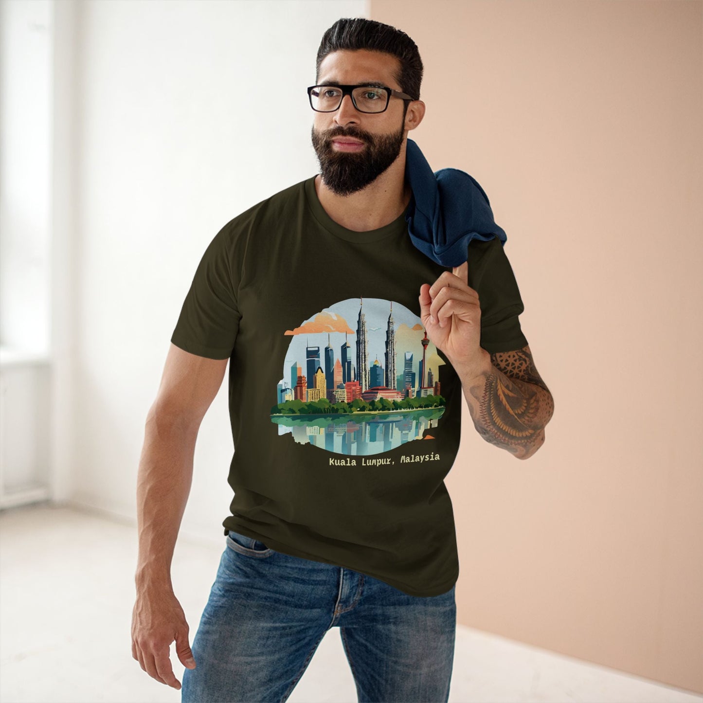 Kuala Lumpur Travel Shirt Unisex Premium Cotton Art Tee with Original Design for Travel Enthusiasts