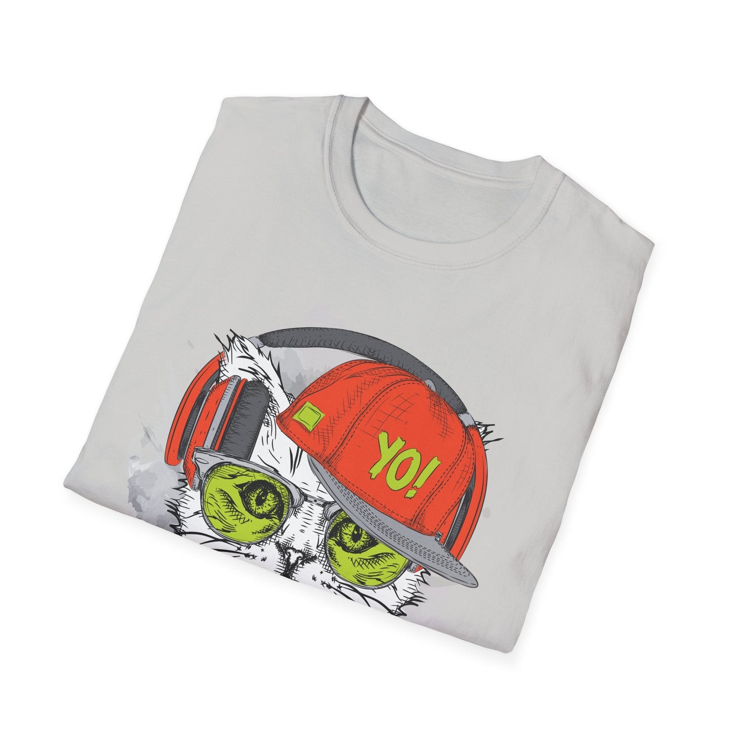 I Love Music Animals Shirt With Headphones Unisex Softstyle Tee Gildan 64000 Cotton Comfort