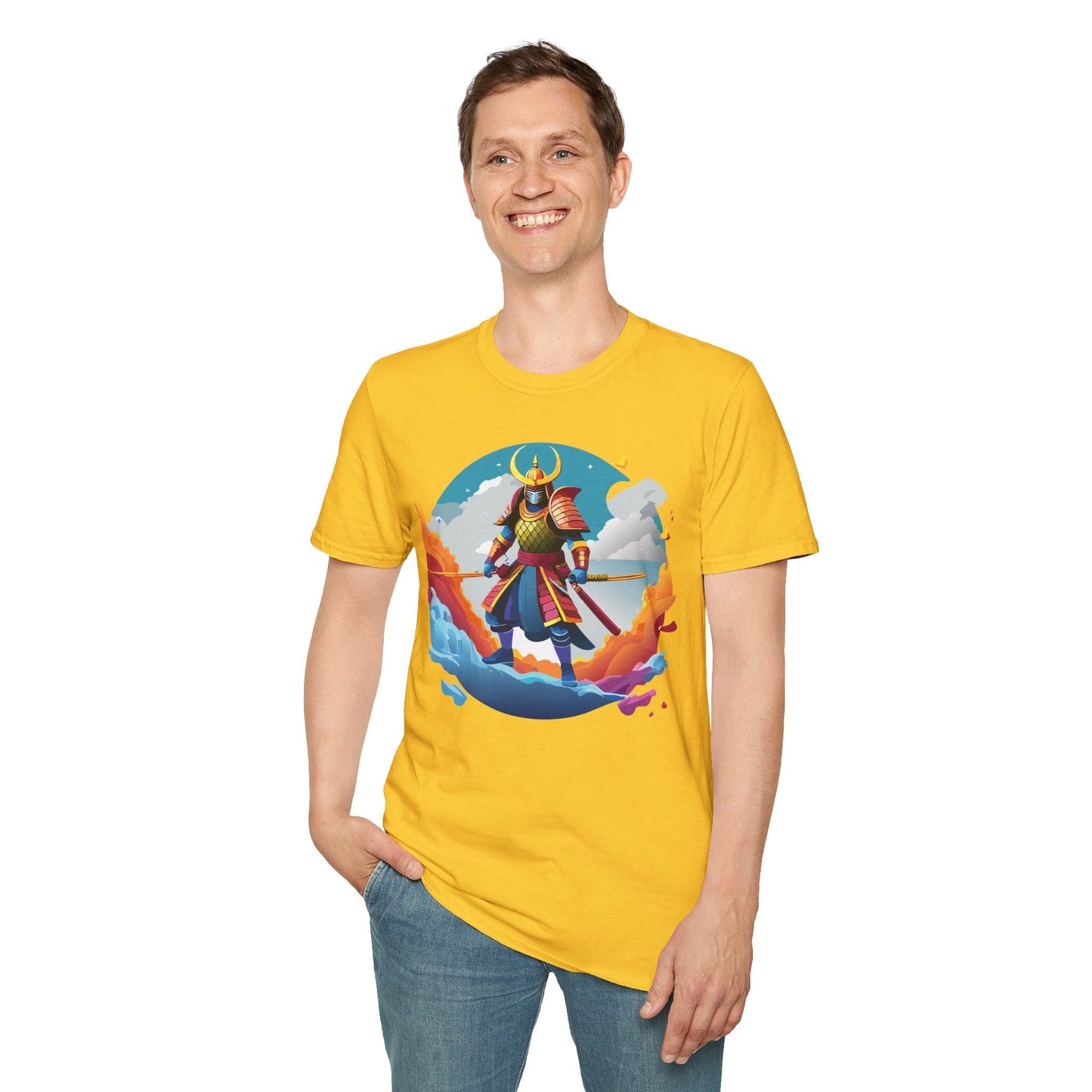 Samurai Shirt Unisex Gildan Softstyle 64000 Tee 100 Percent Ring Spun Cotton Lightweight