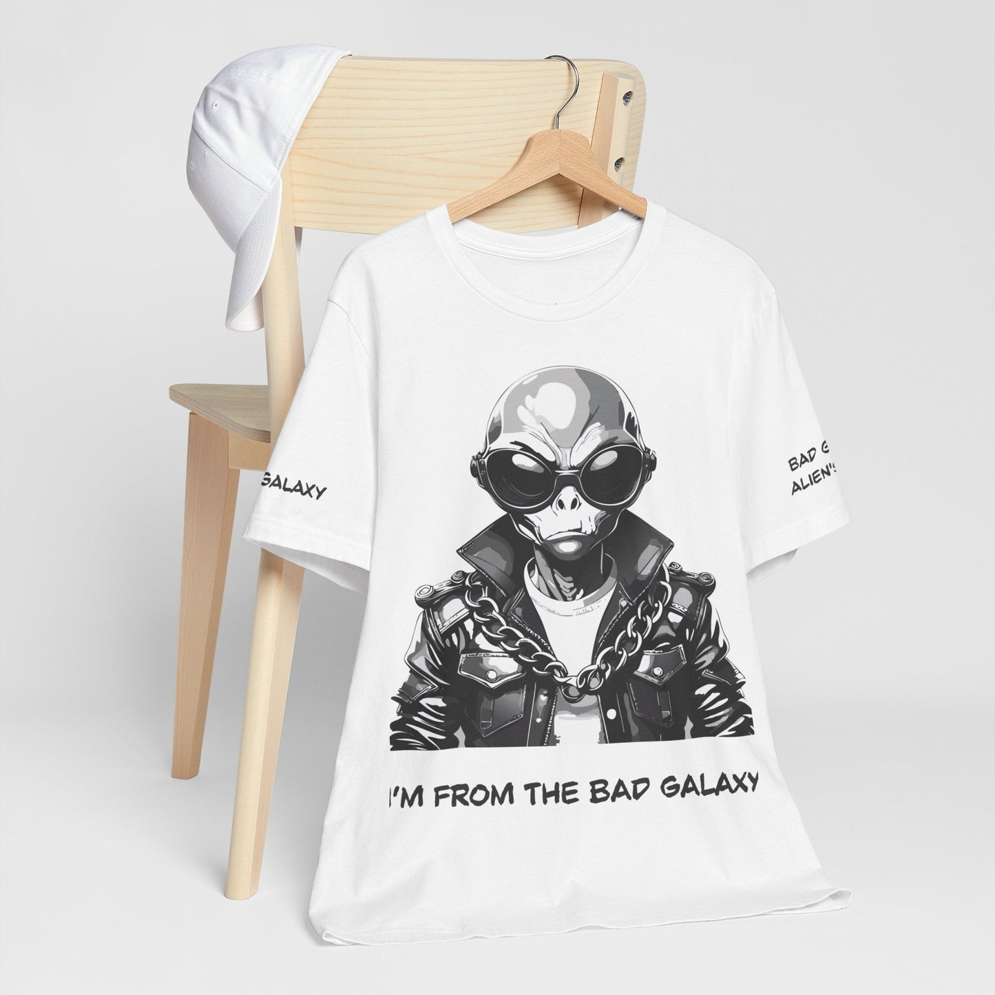 Bad Galaxy Alien Tee Shirt Made To Order 100 Percent Cotton Lightweight Eco Friendly Inks