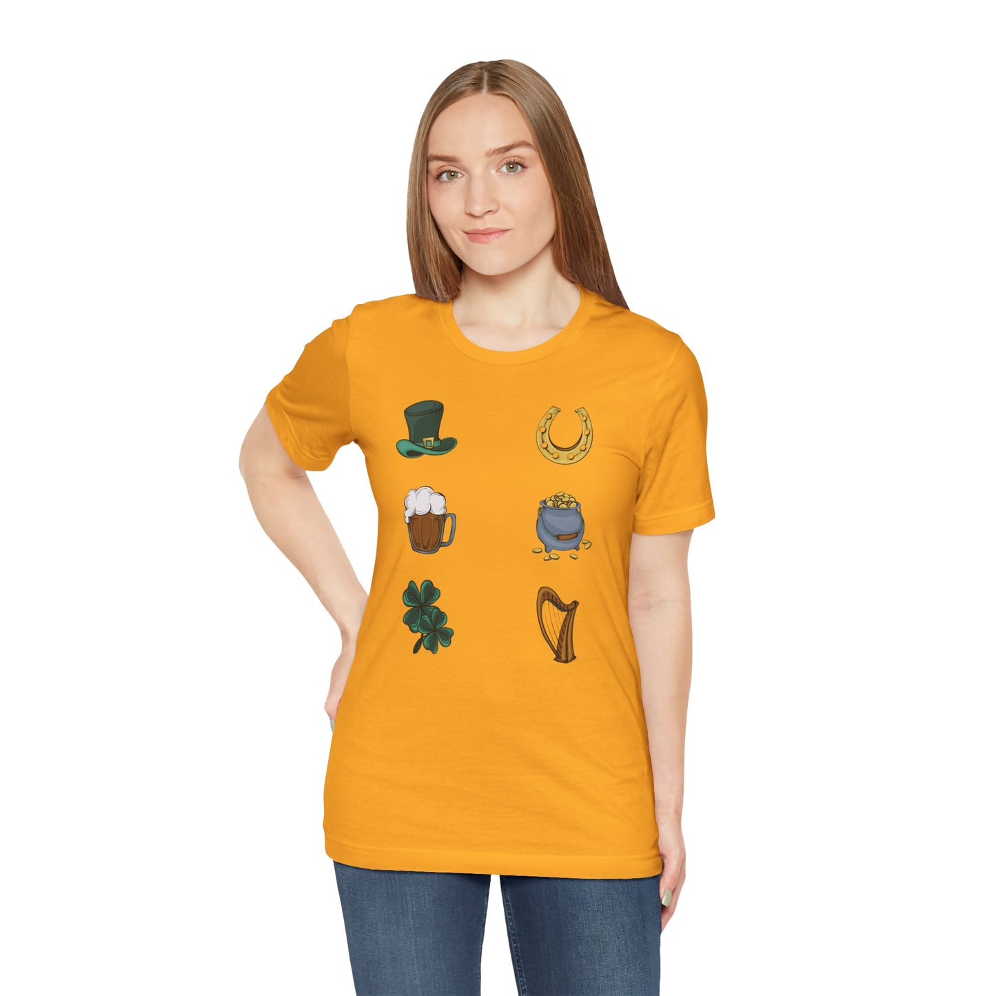 Unisex Cotton Tee Shirt with Lucky Prints