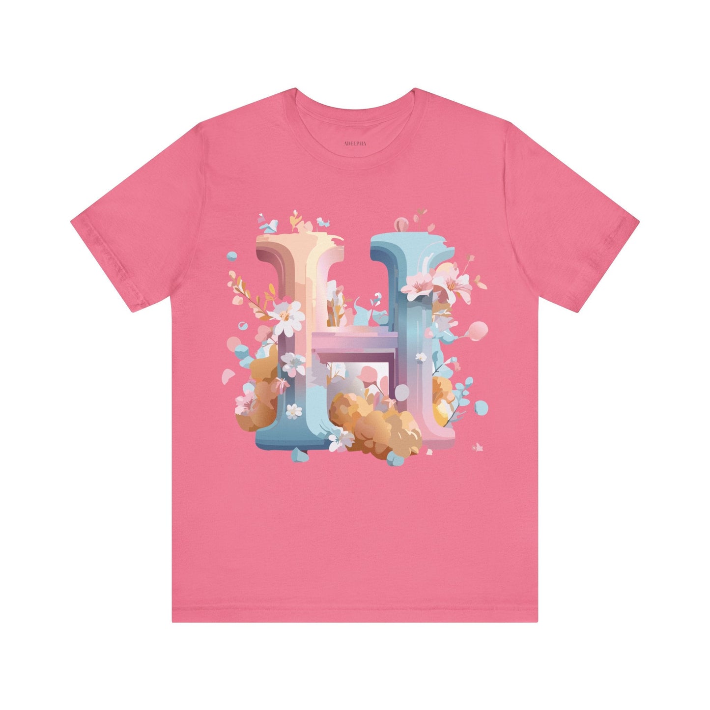 Letter H Graphic T Shirt Unisex Jersey Short Sleeve Tee By Adelpha Vintage Artwork