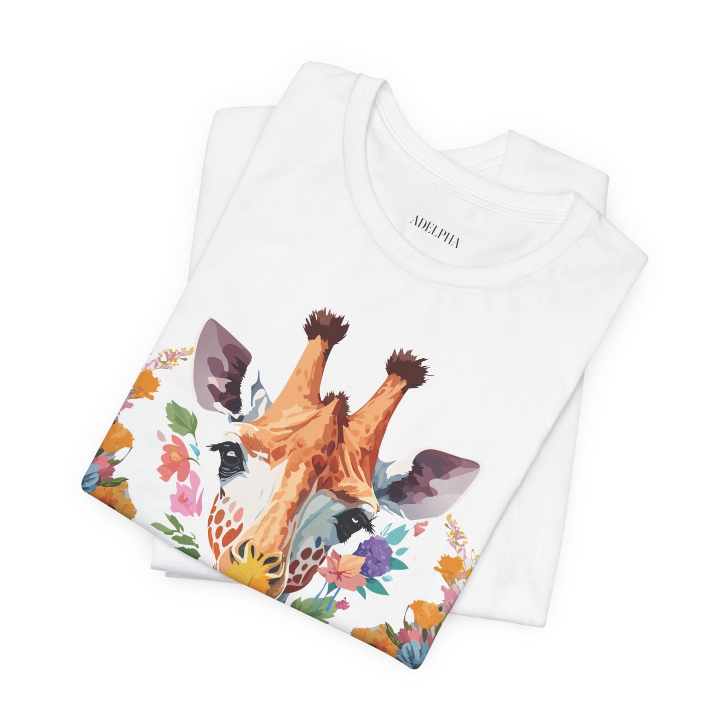 Giraffe Graphic Tee By Adelpha Unisex Short Sleeve Vintage Inspired Art Shirt Premium Quality
