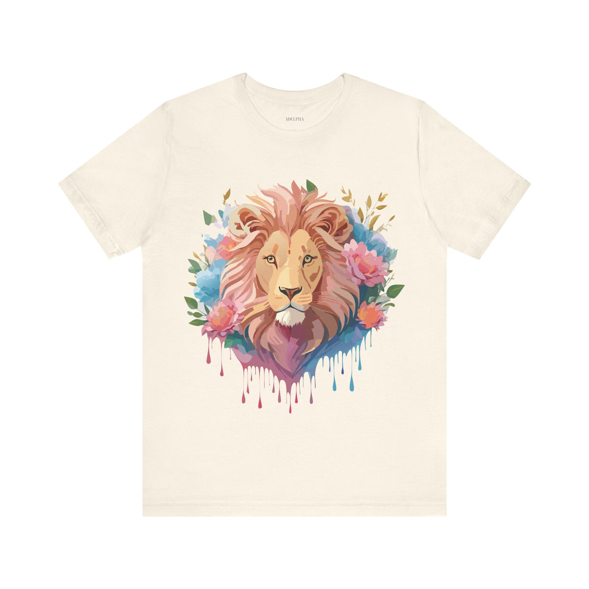 Lion Graphic Unisex Cotton Bella+Canvas Tee with Art Animal Design e43
