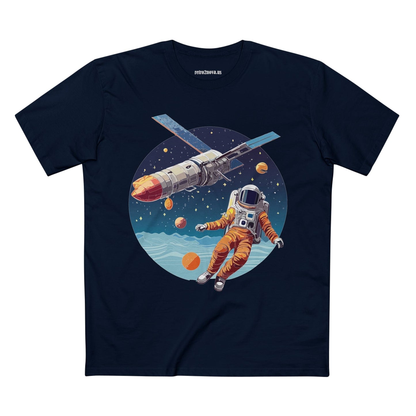 Cosmos Astronaut Shirt Unisex Premium Cotton Art Tee CS 5 Retro2Nova Collection Soft Comfort