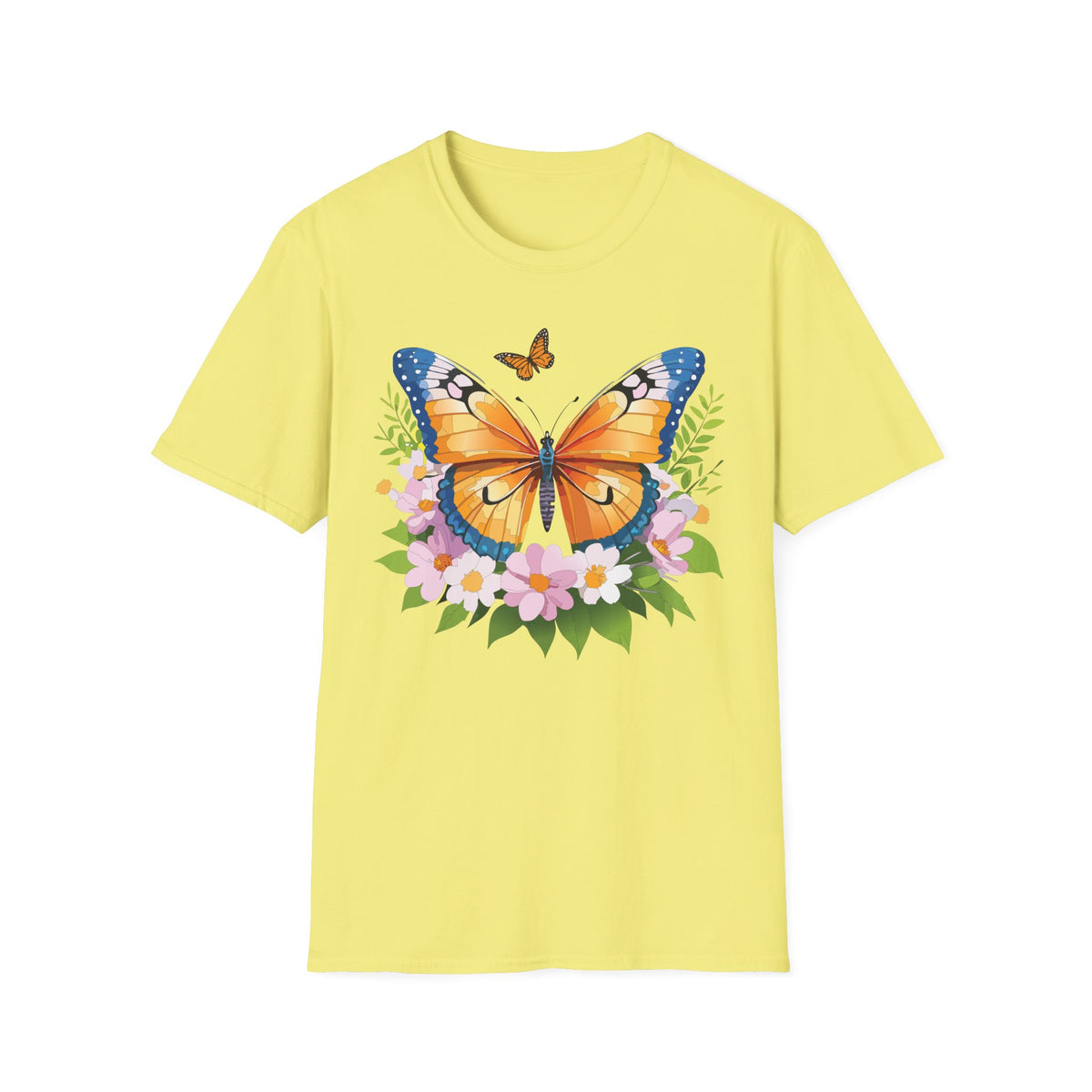 Monarch Butterfly Floral Butterfly Graphic Design Unisex 100 Cotton Gildan T-Shirt