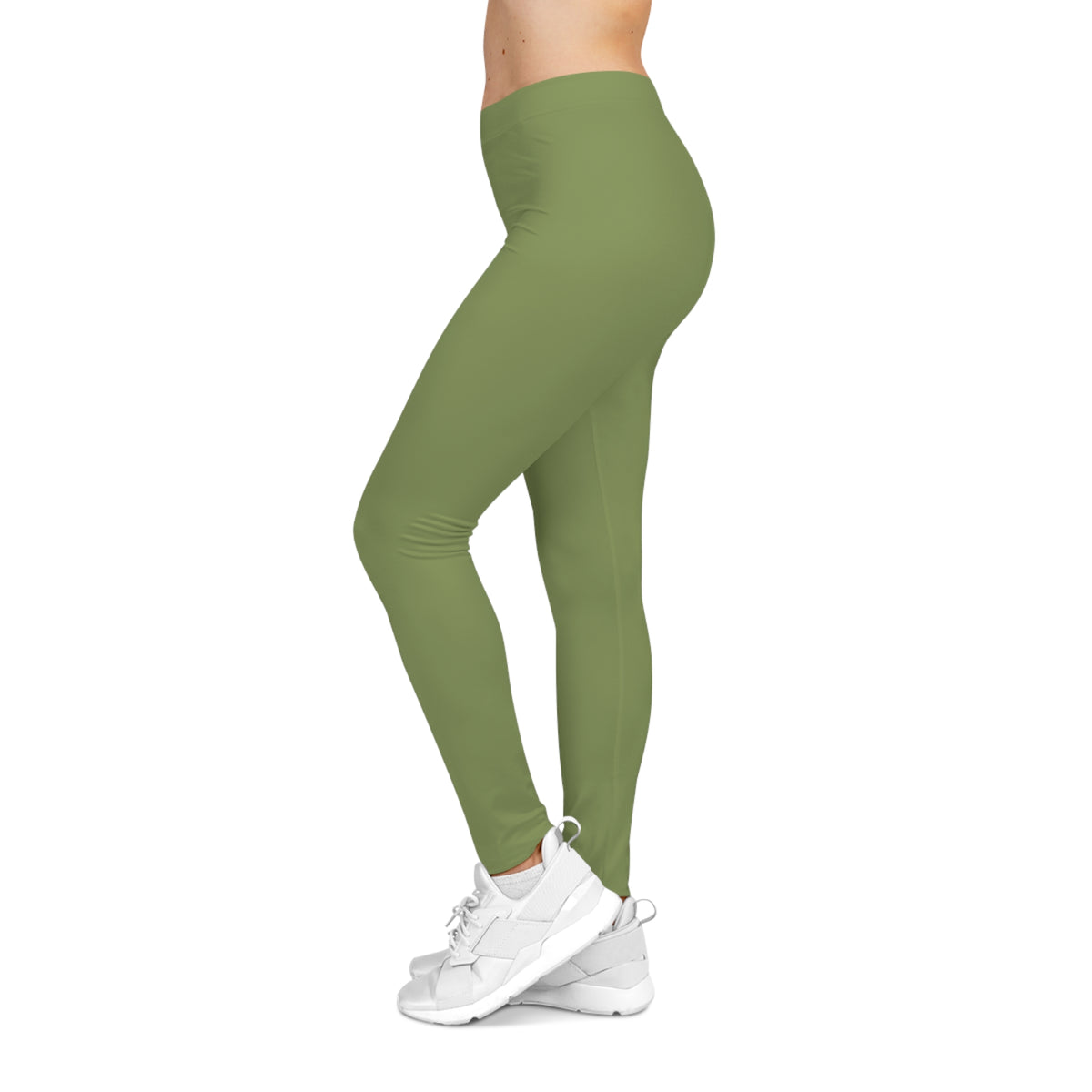 Palm Leaf Green Color Women's Poly-Span Casual Leggings XS-2XL