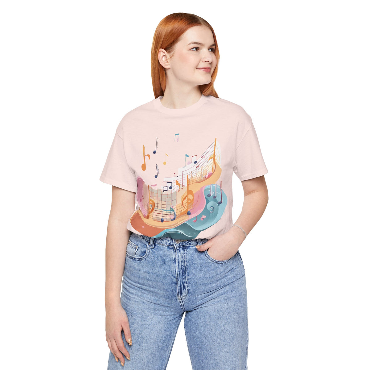 Music Graphic Unisex Cotton Bella+Canvas Tee with Art Design m139