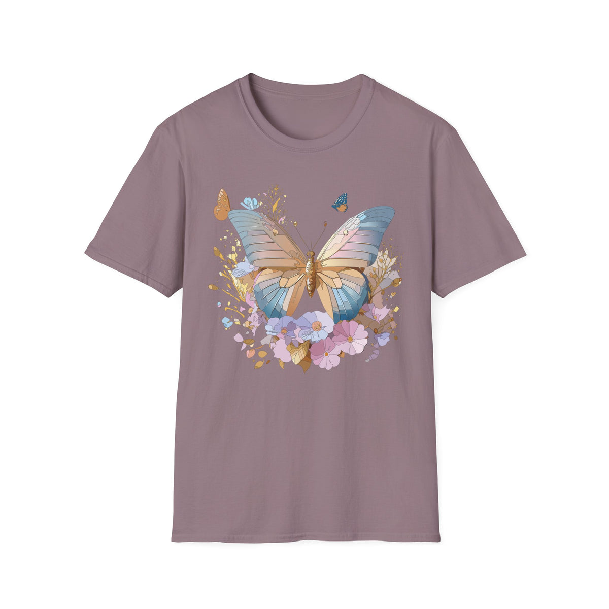 Butterfly Floral Tee — Pastel Garden Butterfly Graphic Tee Unisex 100 Cotton Gildan T-Shirt