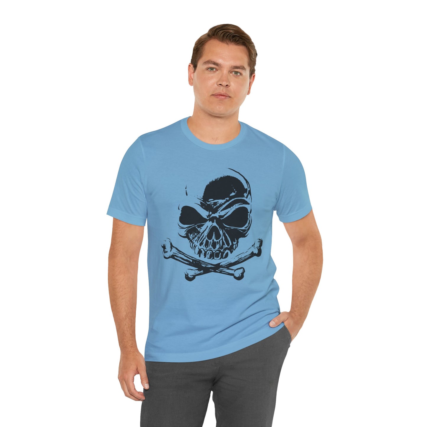 Black Skull Graphic Design Tee, Skull Shirt, Vintage Tees, Art Design T-Shirt, Vintage Graphic Tee, Art Shirts with Skulls
