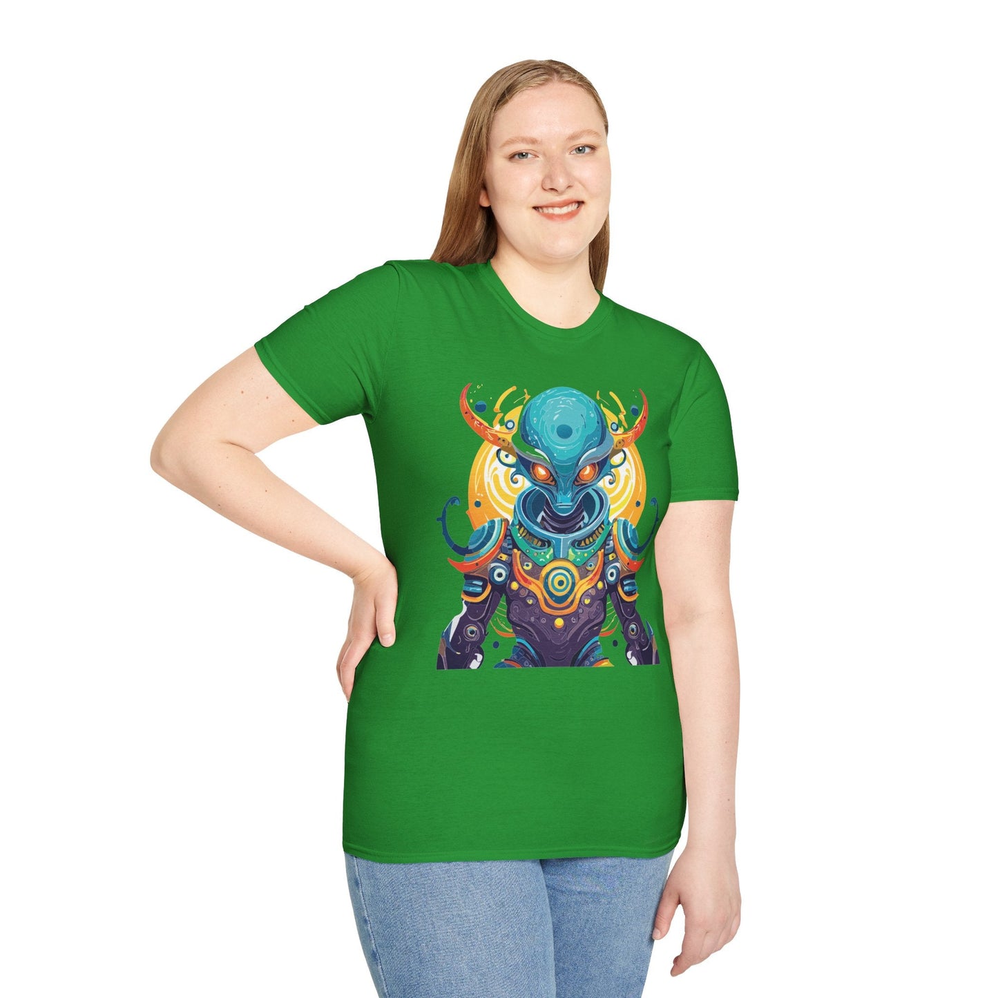 Alien T Shirt Cosmos Shirt Unisex Short Sleeve Tee With Alien Art Design Ring Spun Cotton