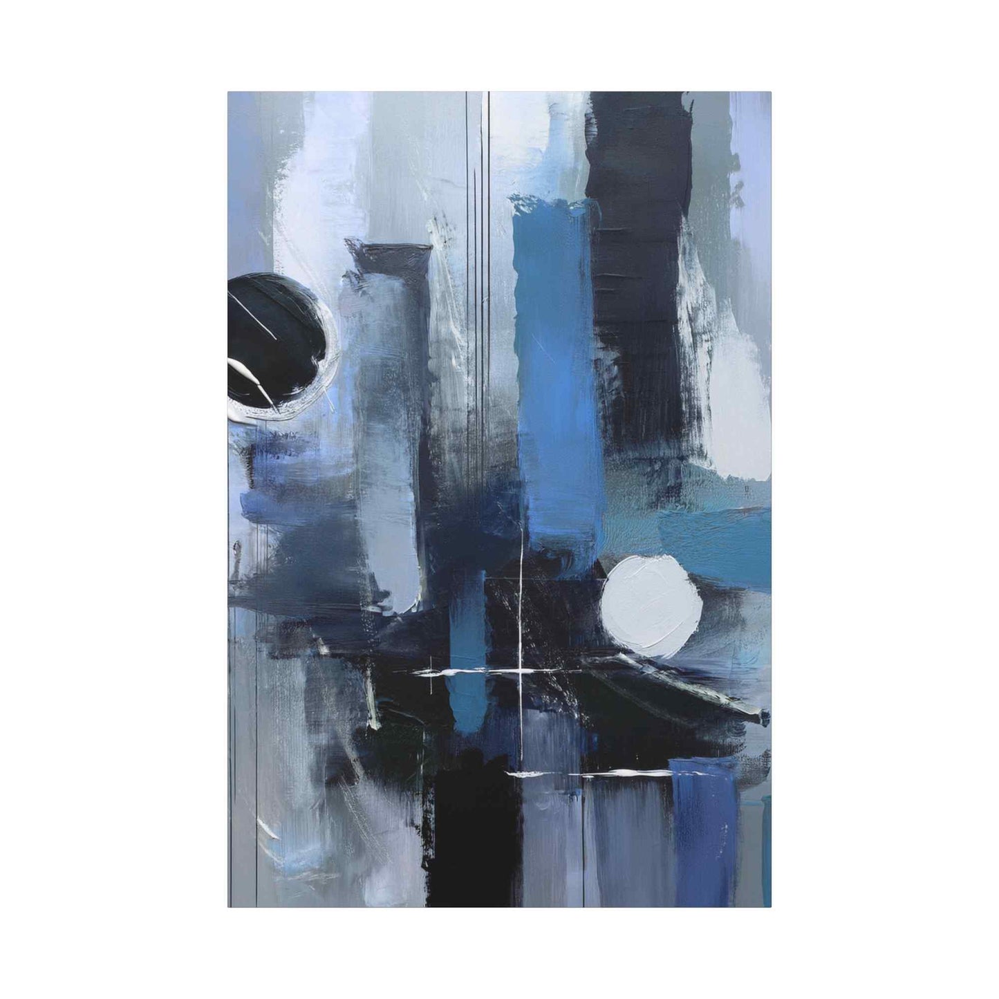 Blue Abstract Painting Print Canvas 20x24,20x30,24x30, 24x32,24x36,30x40, 32x48,36x48,40x60 Pine-Wood Inner Frame ABS-25