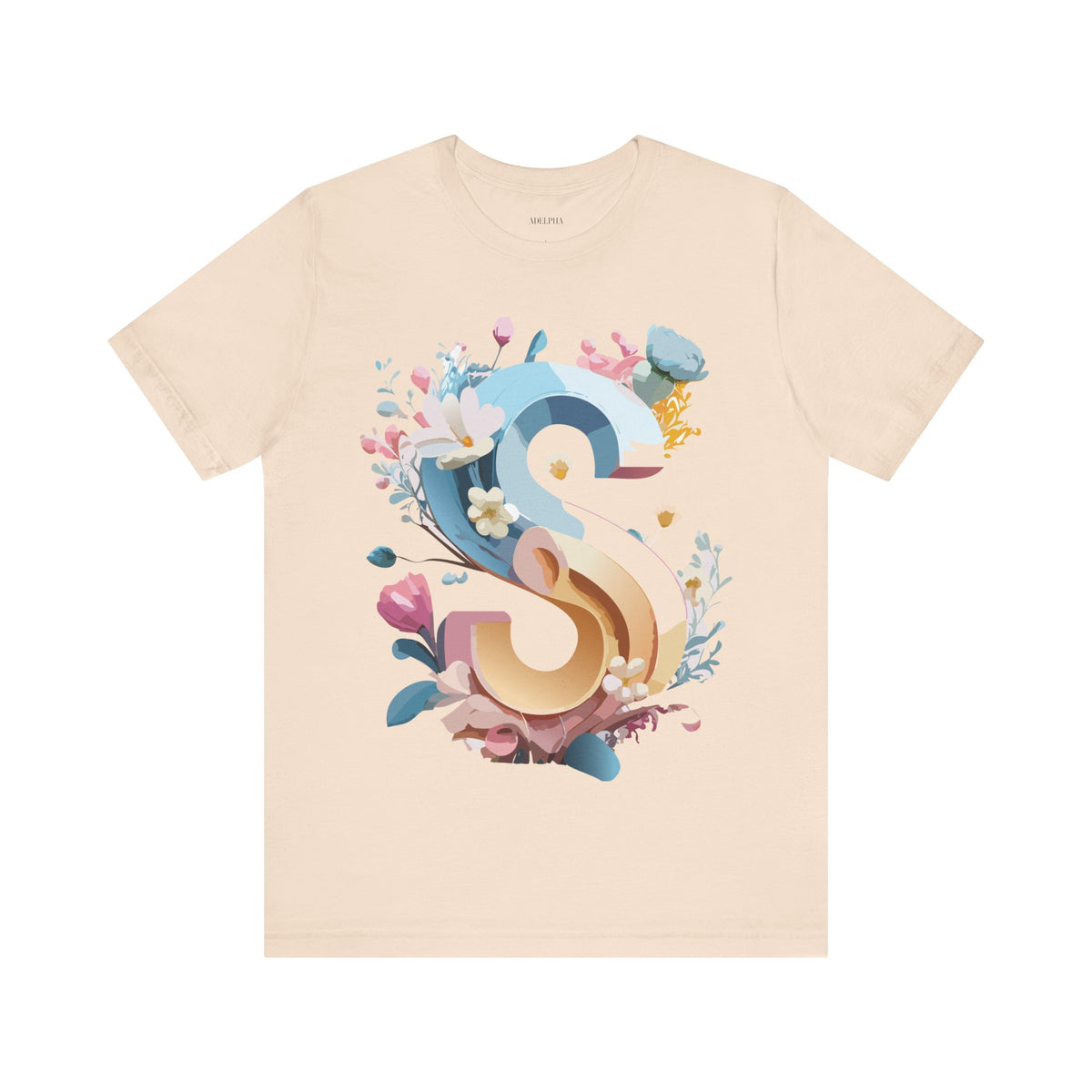 Letter S Graphic Unisex Cotton Bella+Canvas Tee with Art Letter Design