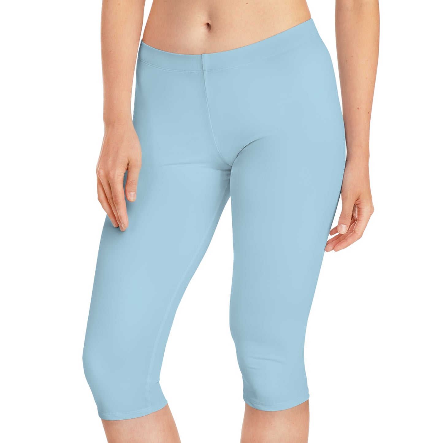 Blue Color Capri Leggings, Blue Capri Leggings 14