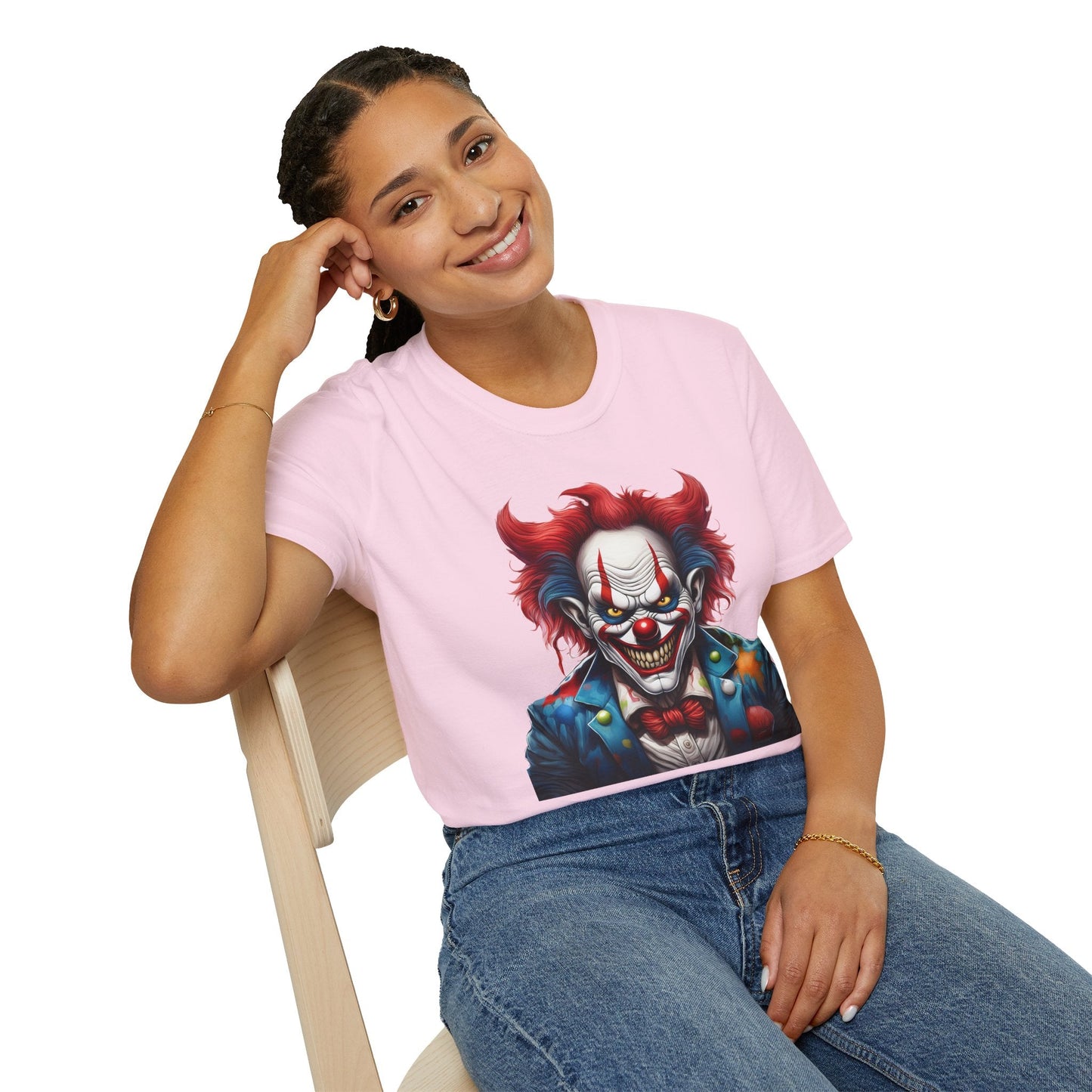 Unisex Clown Shirt With Funny Man Circus Print Tee Gildan Softstyle 64000 Classic Comfort Wear