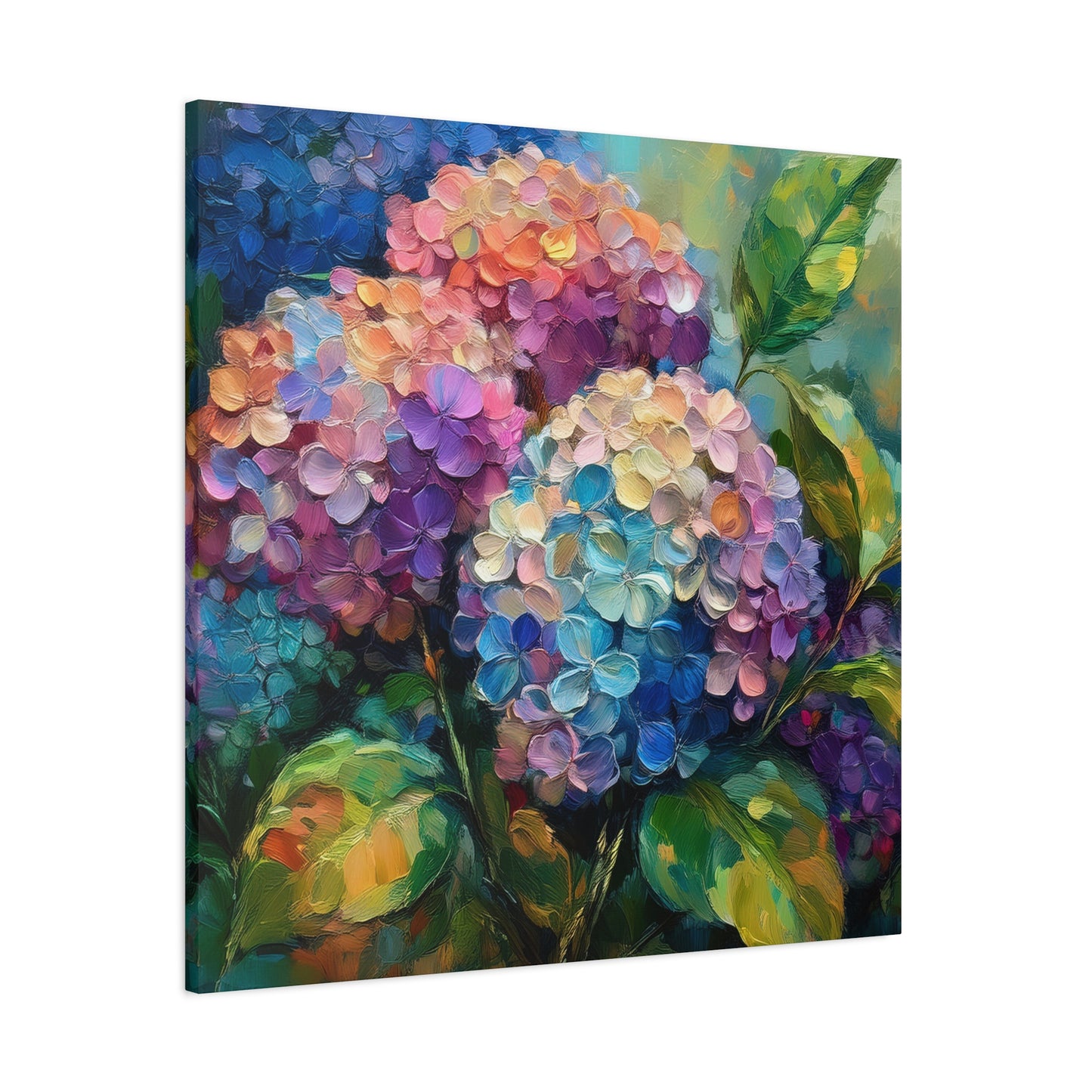 Hydrangeas Print Canvas, Flowers Oil Paint Print 20x20, 24x24, 30x30, 32x32, 36x36, Floral Art Design Print Non-Frame MC-28