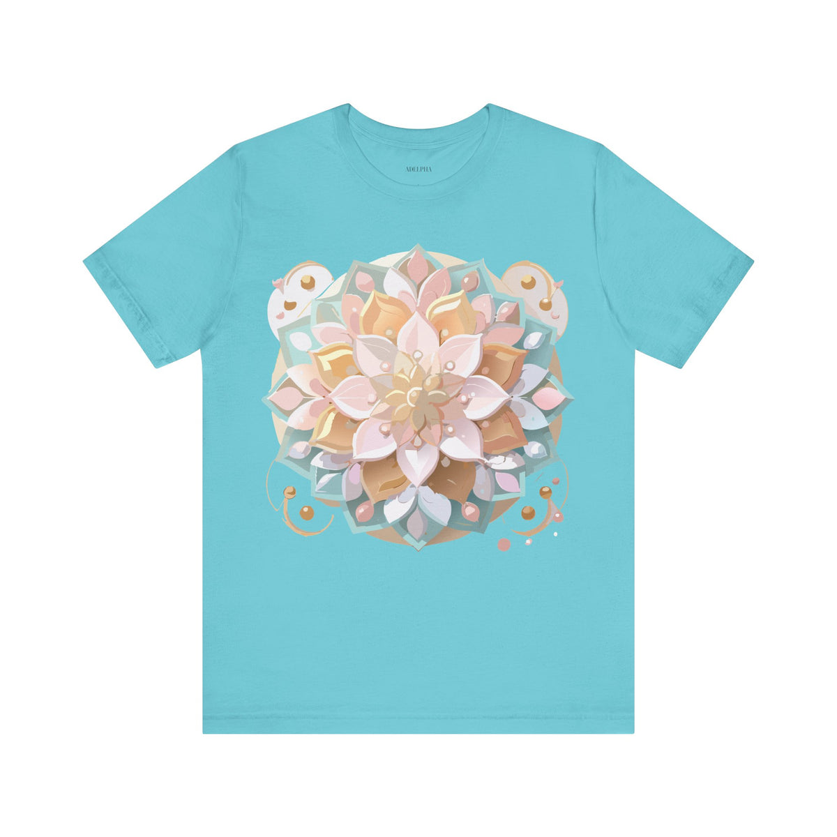 Mandala Graphic Unisex Cotton Bella+Canvas Tee with Floral Art Design d19