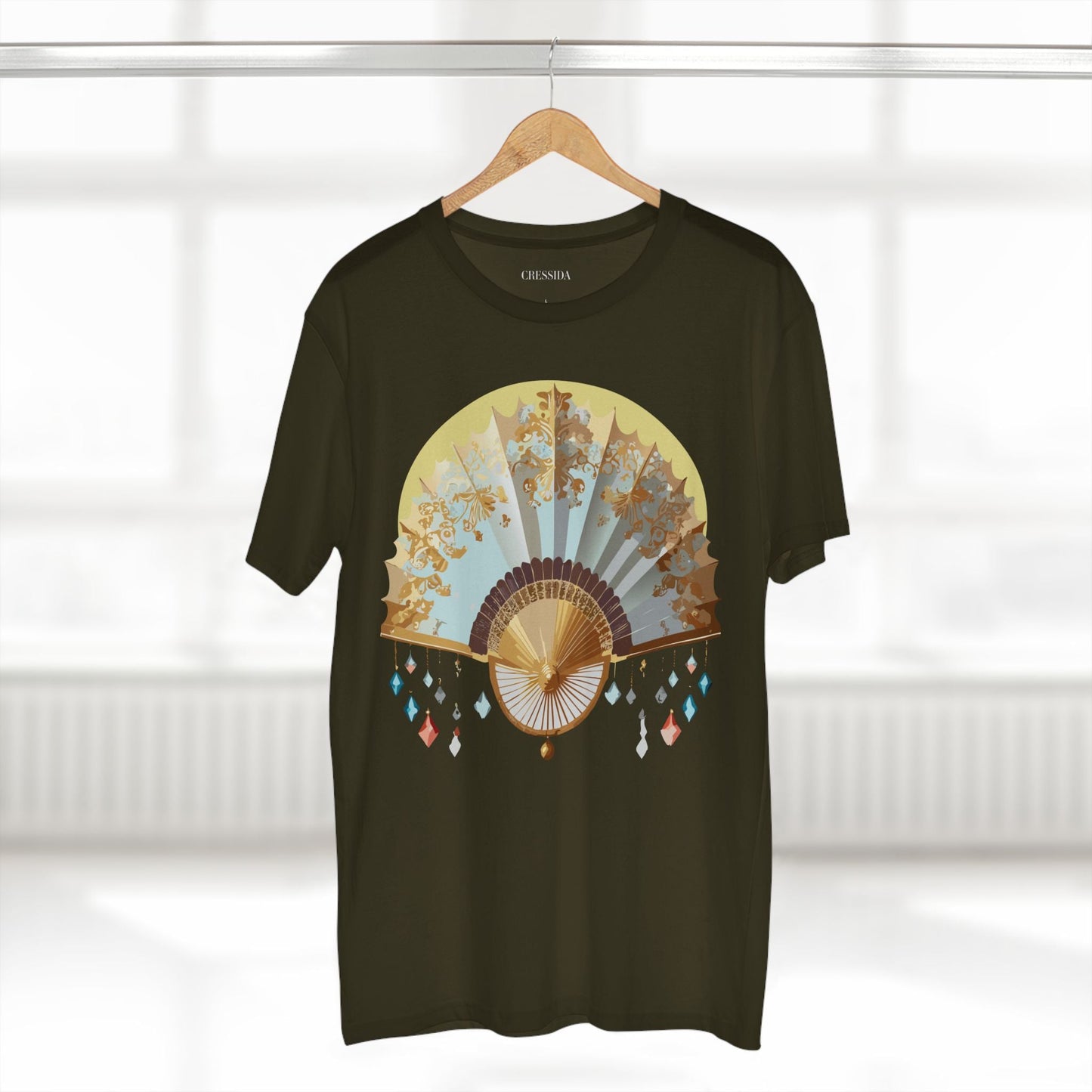 Antique Fan Graphic Design T-Shirt Unisex 100 Cotton Floral Carnival Artwork Tee 25