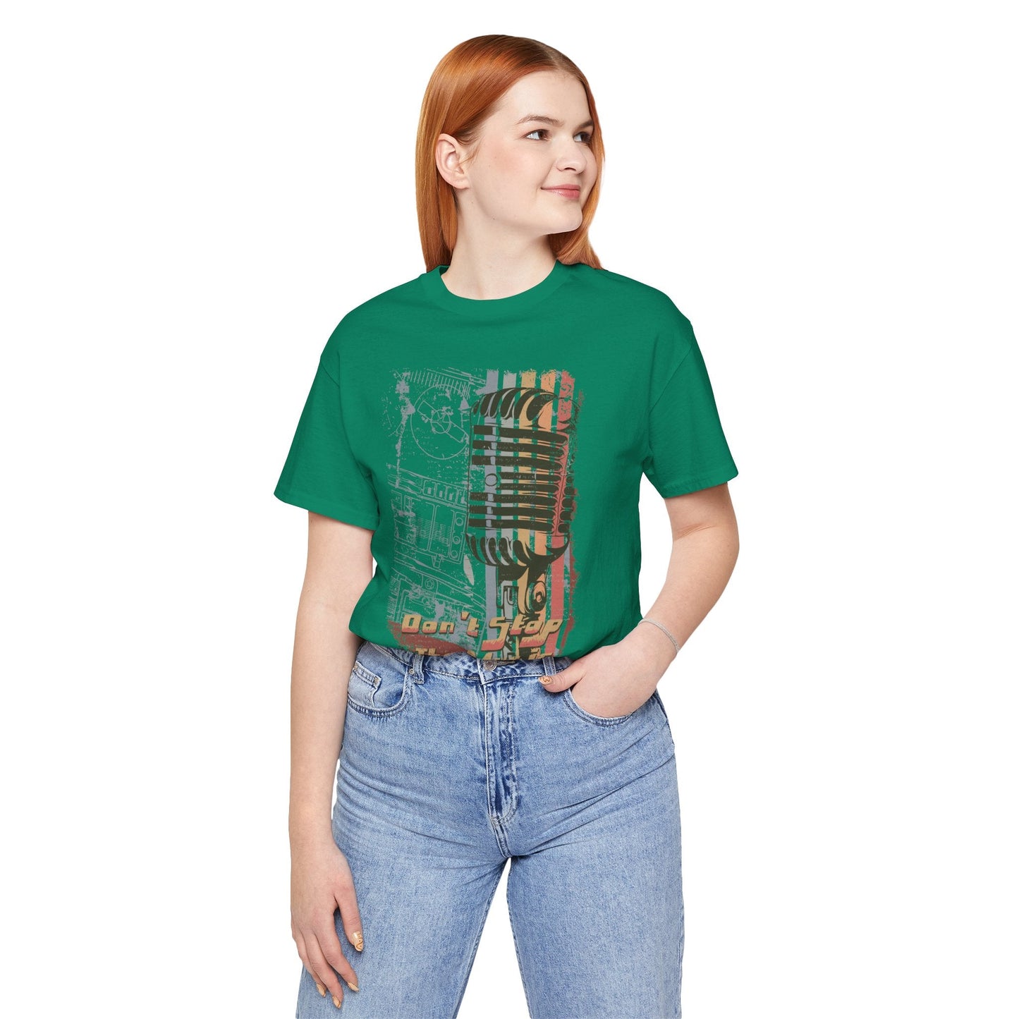 Retro Microphone Graphic Unisex Cotton T-Shirt r9