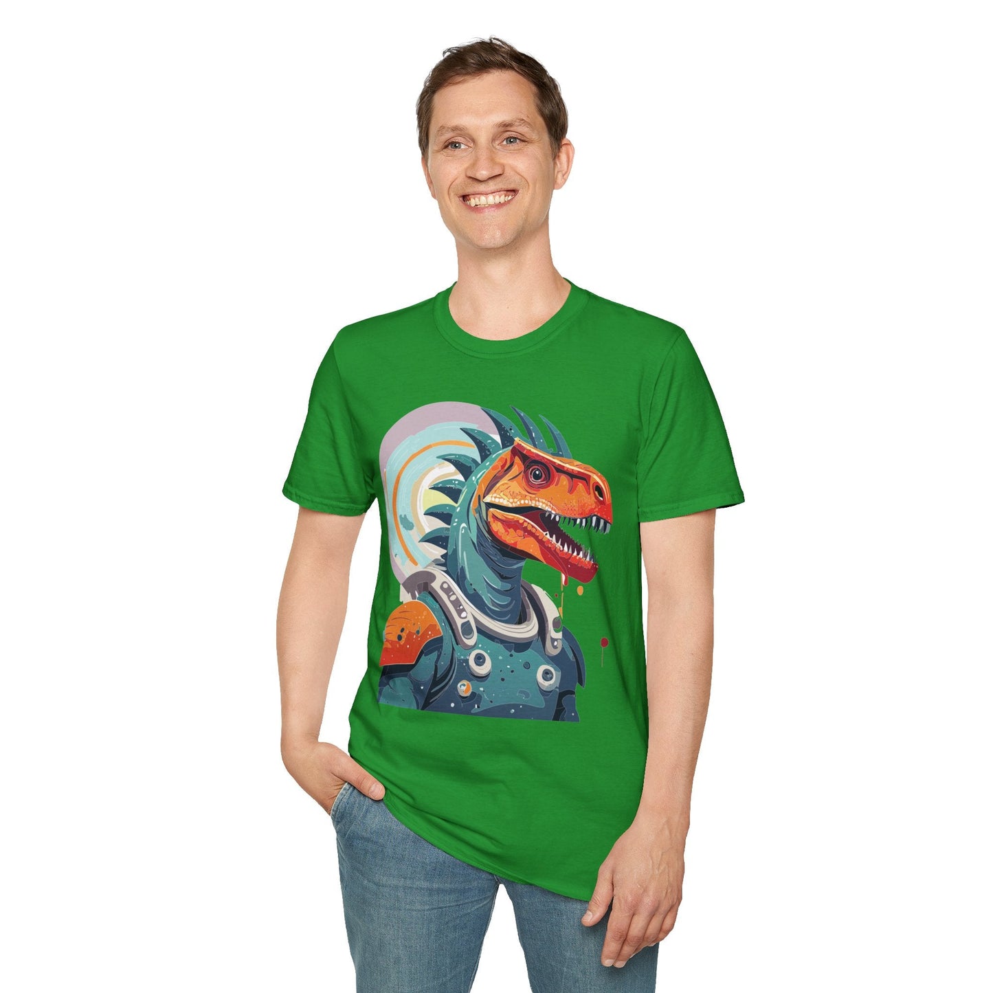 Unisex Gildan Softstyle 64000 Alien T Shirt With Cosmos Space Alien Art Graphic Tee