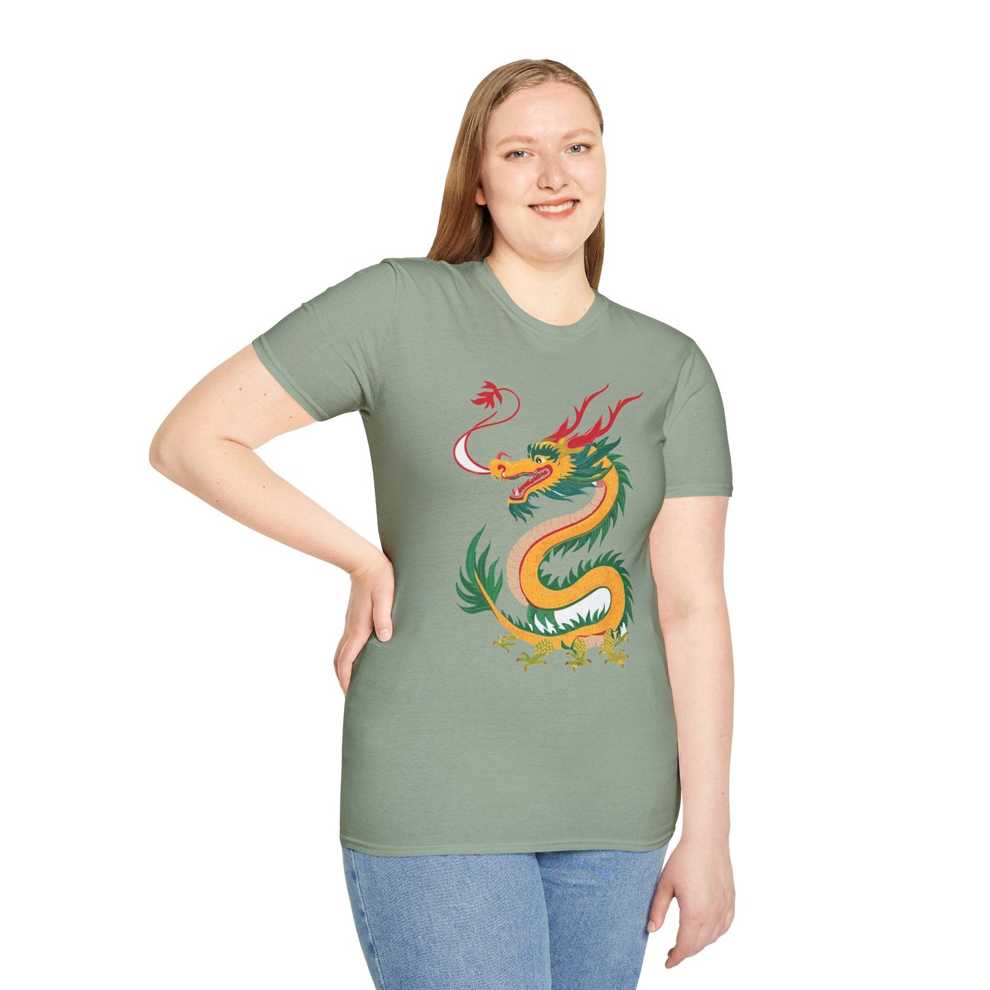Dragon T Shirt Unisex Dragon Shirt Animal Shirt Gildan Softstyle 64000 100 Percent Cotton Tee
