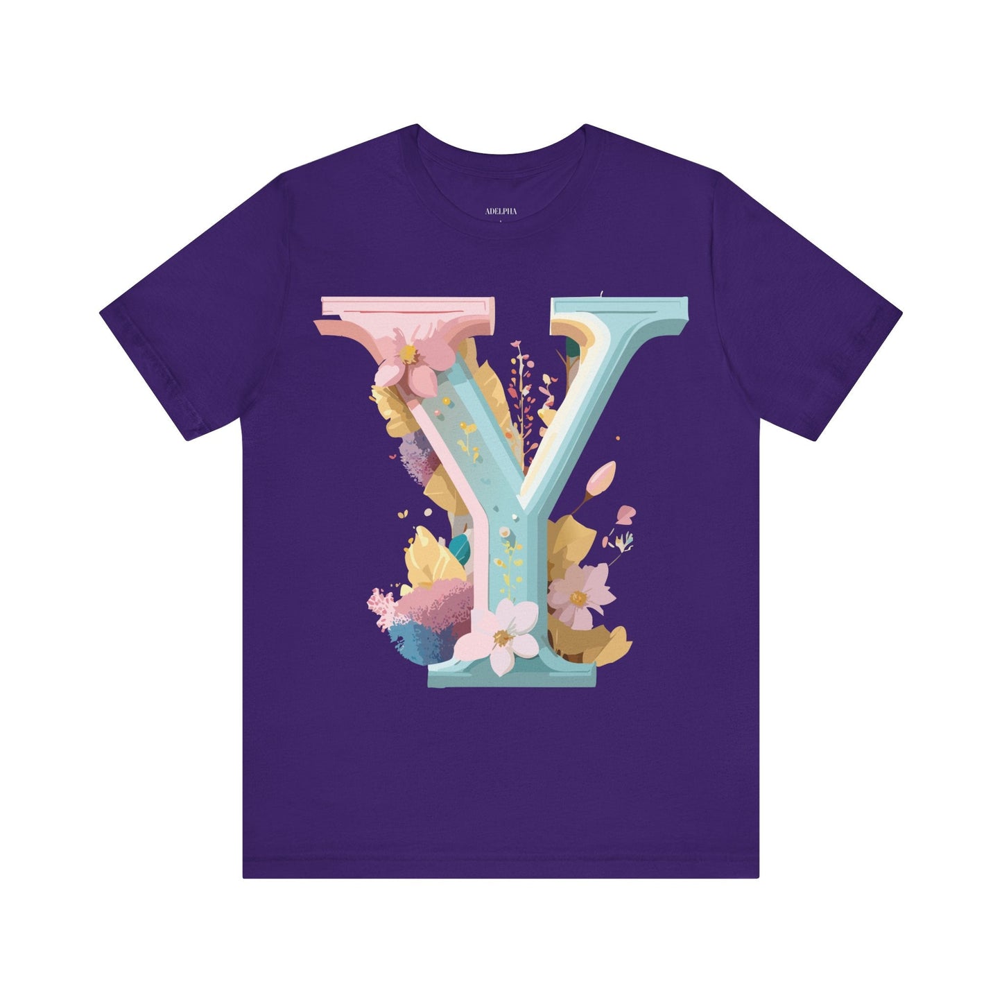 Letter Y Shirt Unisex Graphic Tee Vintage Inspired Artwork Adelpha Short Sleeve Design