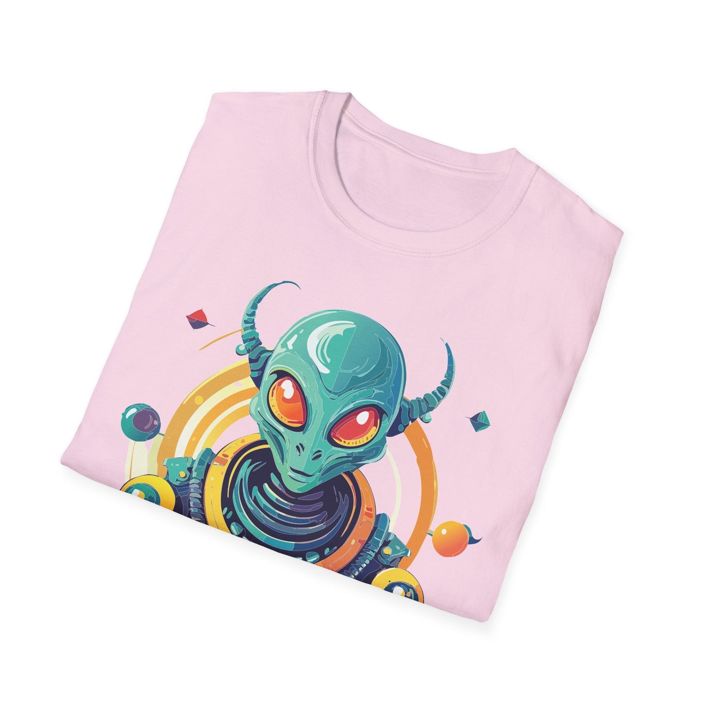 Alien Graphic Unisex Cotton Softstyle UFO Artwork Tee 2