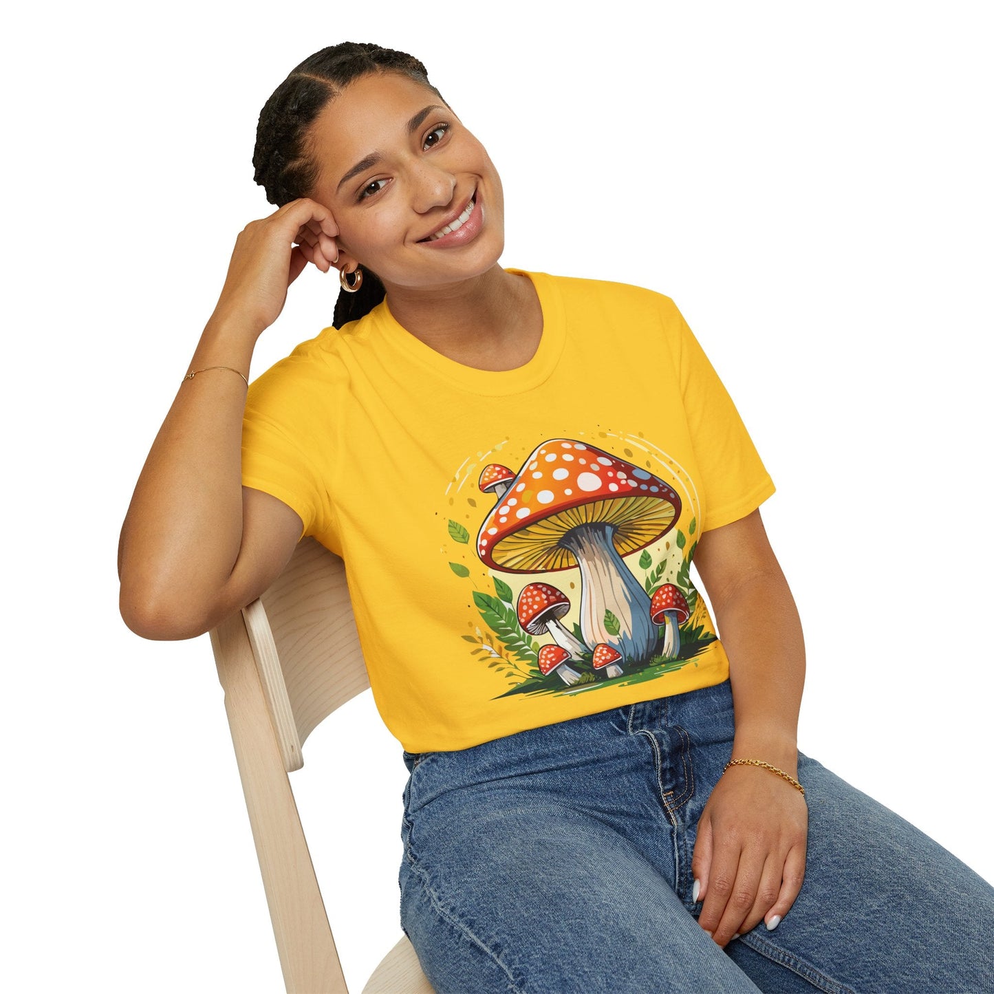 Mashroom Tee Shirt Unisex Funny Mashroom Design Softstyle 64000 Ring Spun Cotton Tee